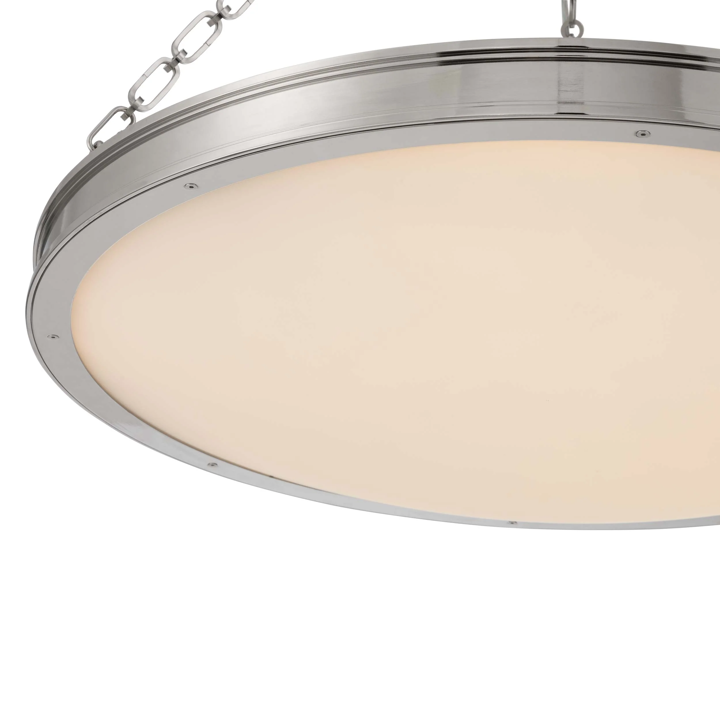 Cameron Integrated LED 30in Pendant in Polished Nickel with Etched Glass - Image 6
