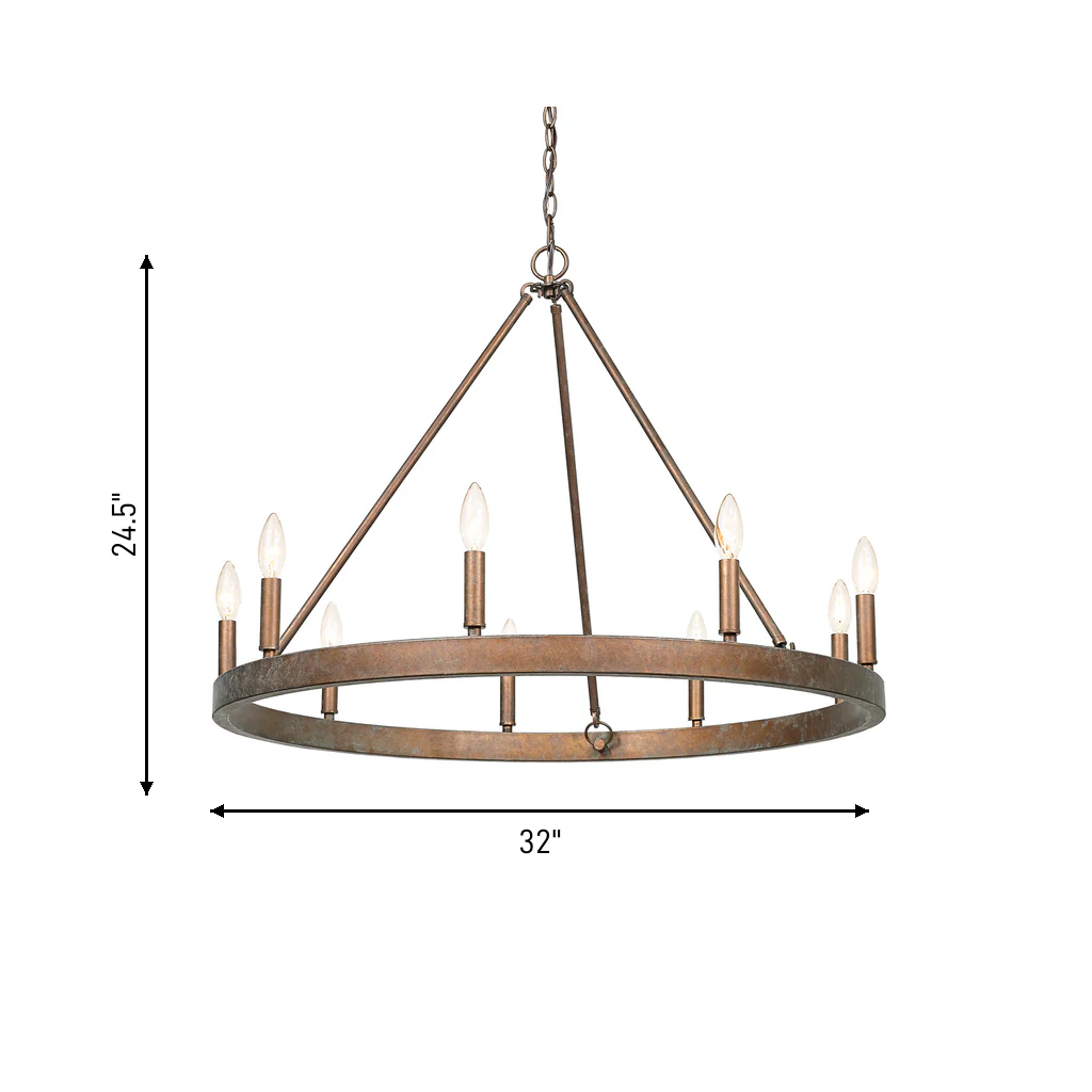 Carraway 9-light Chandelier in Copper Patina - Image 7