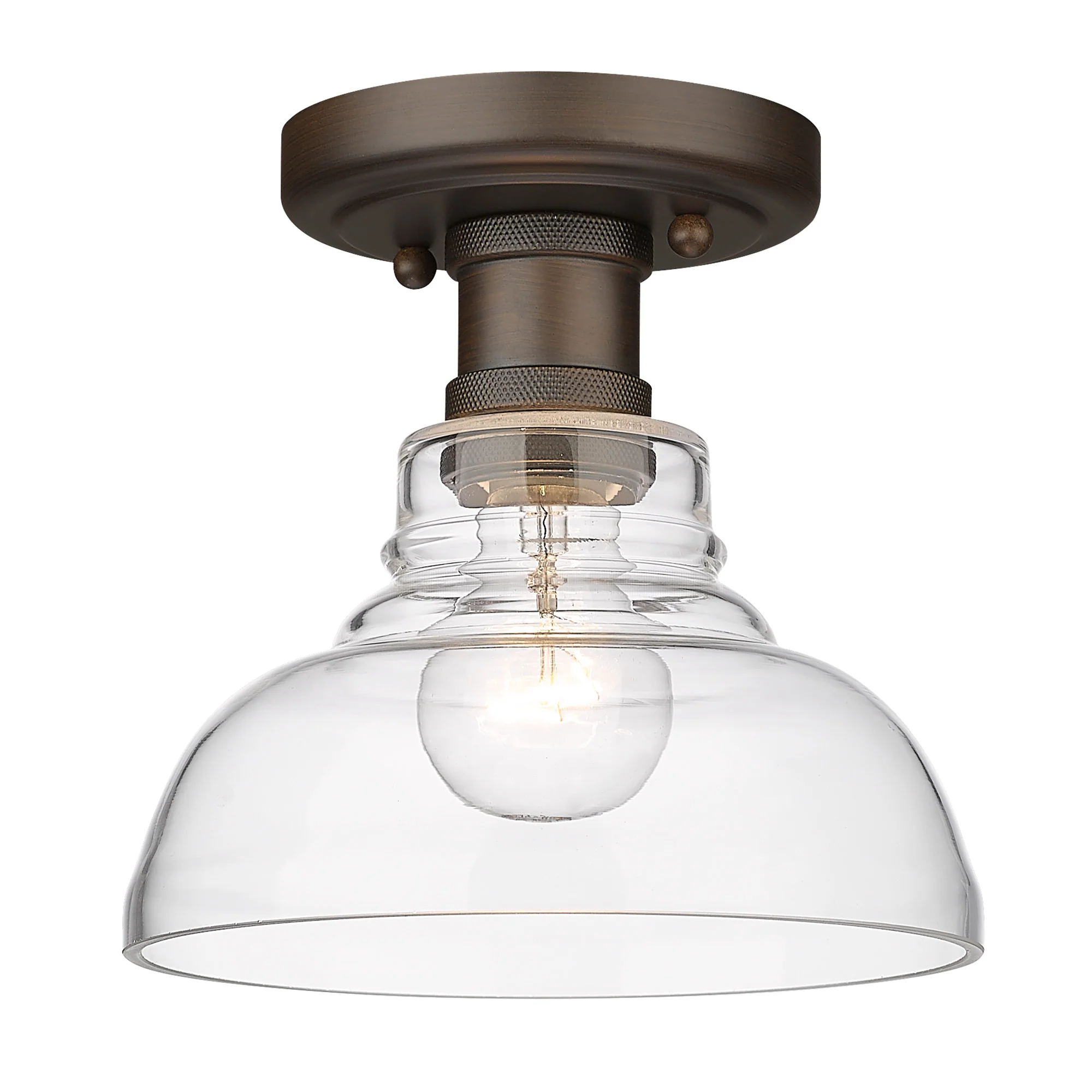 Carver 1-light Flush Mount in Rubbed Bronze