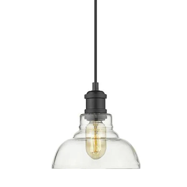 Carver 1-light Pendant in Matte Black and Clear Glass - Image 2