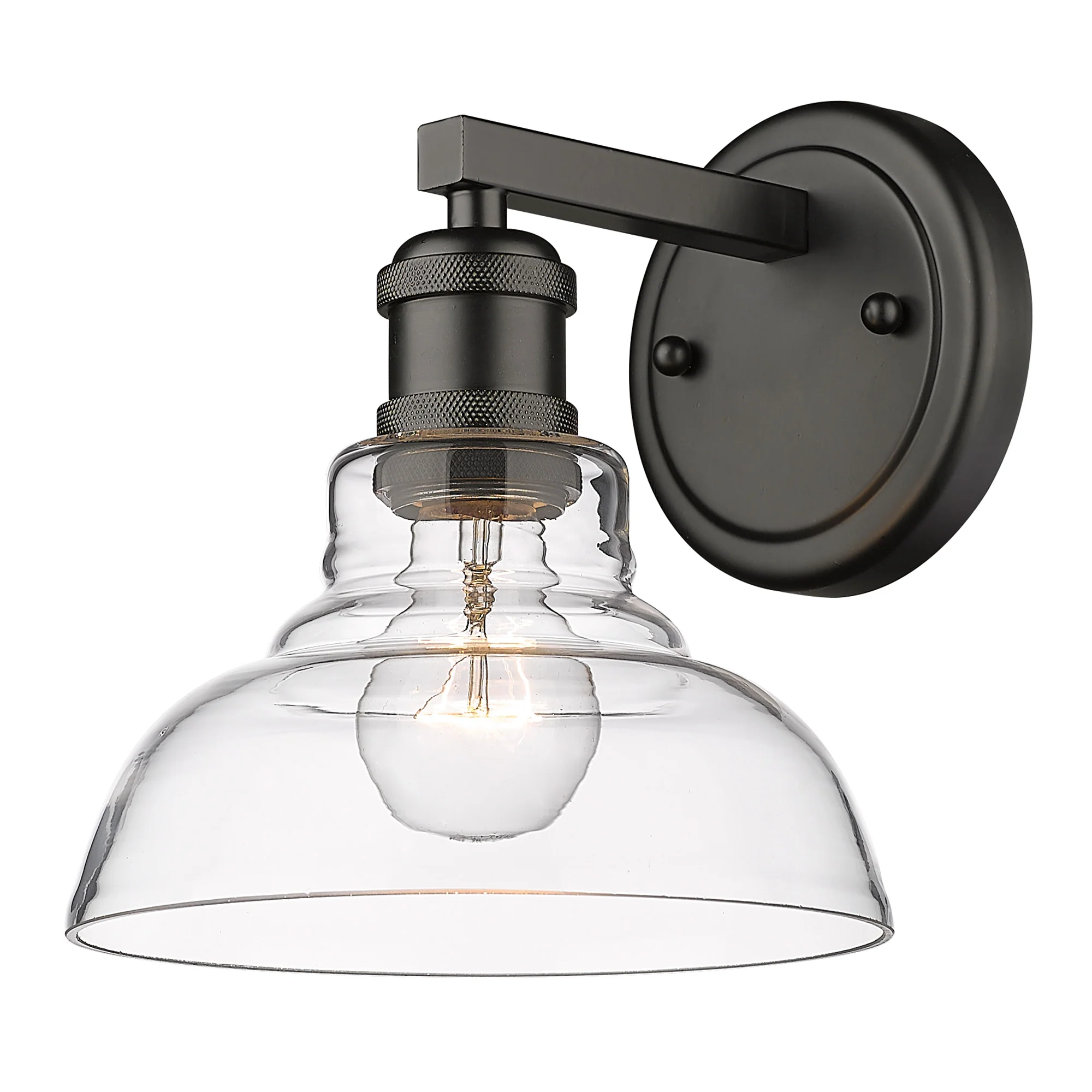 Carver 1-light Vanity in Matte Black and Clear Glass