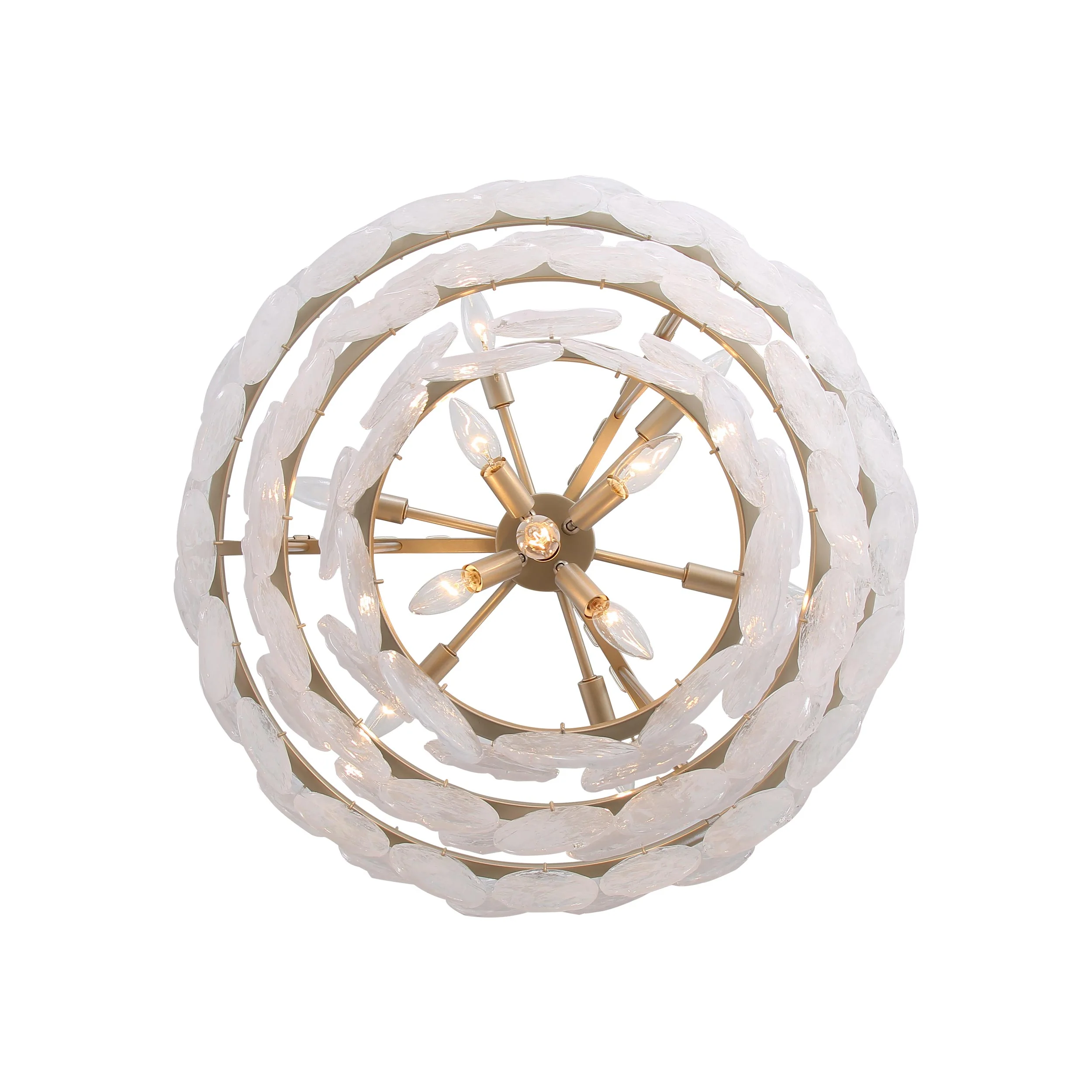 Cascada 11-light Pendant in Aegean Silver and Cirrus Cloud Glass - Image 5