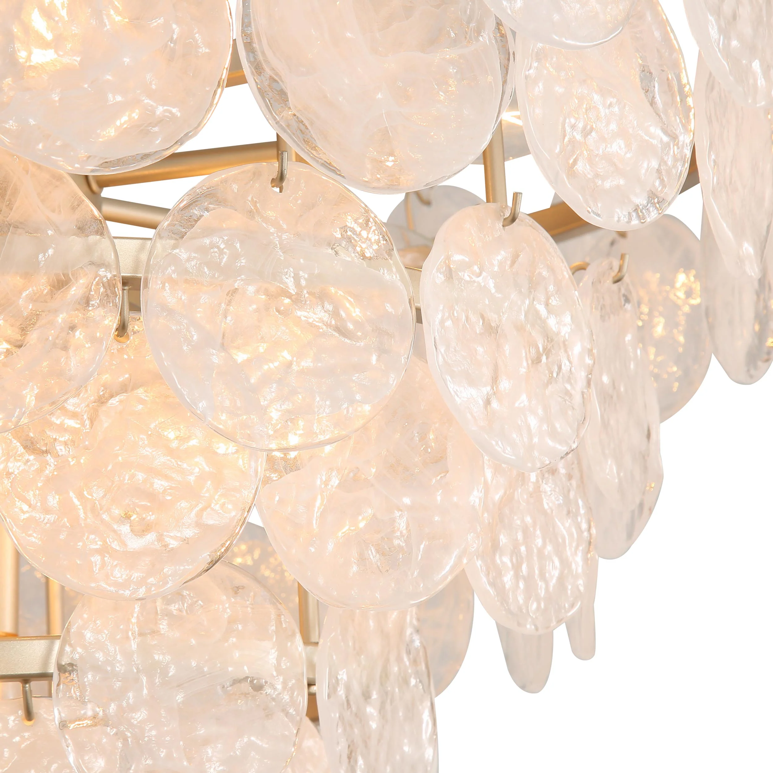 Cascada 11-light Pendant in Aegean Silver and Cirrus Cloud Glass - Image 6