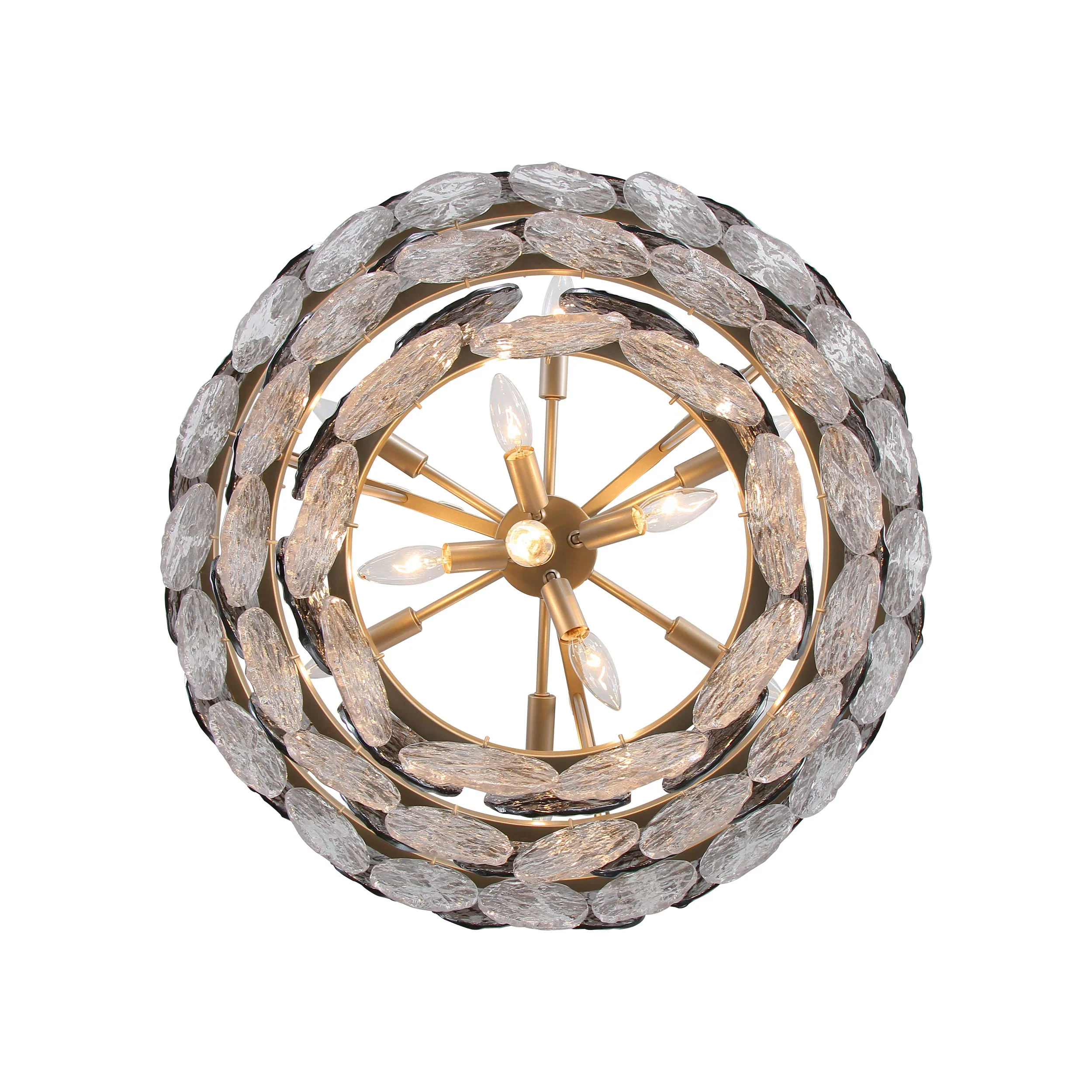 Cascada 11-light Pendant in Aegean Silver and Smoke Plated Glass - Image 5