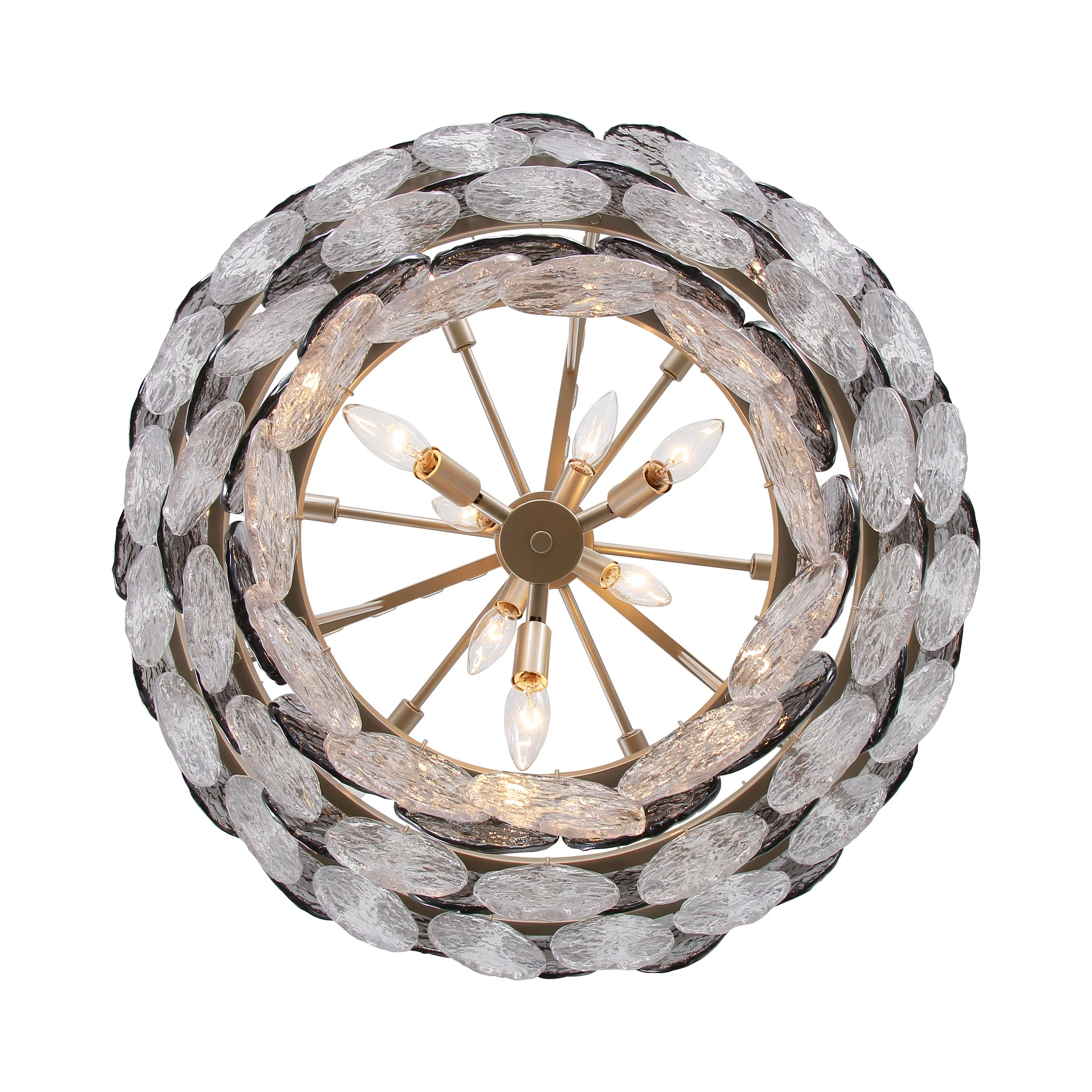 Cascada 13-light Pendant in Aegean Silver and Smoke Plated Glass - Image 6