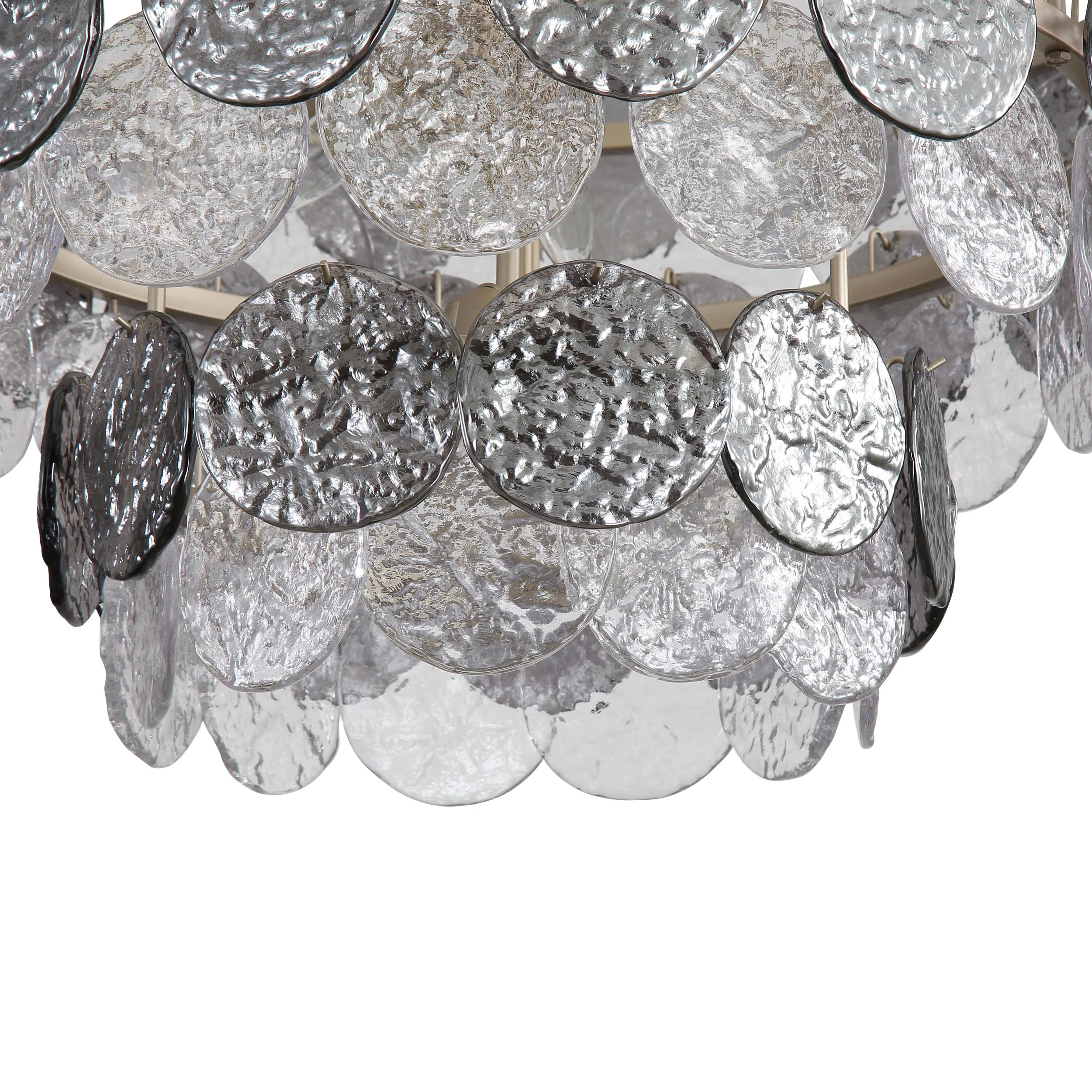Cascada 13-light Pendant in Aegean Silver and Smoke Plated Glass - Image 8