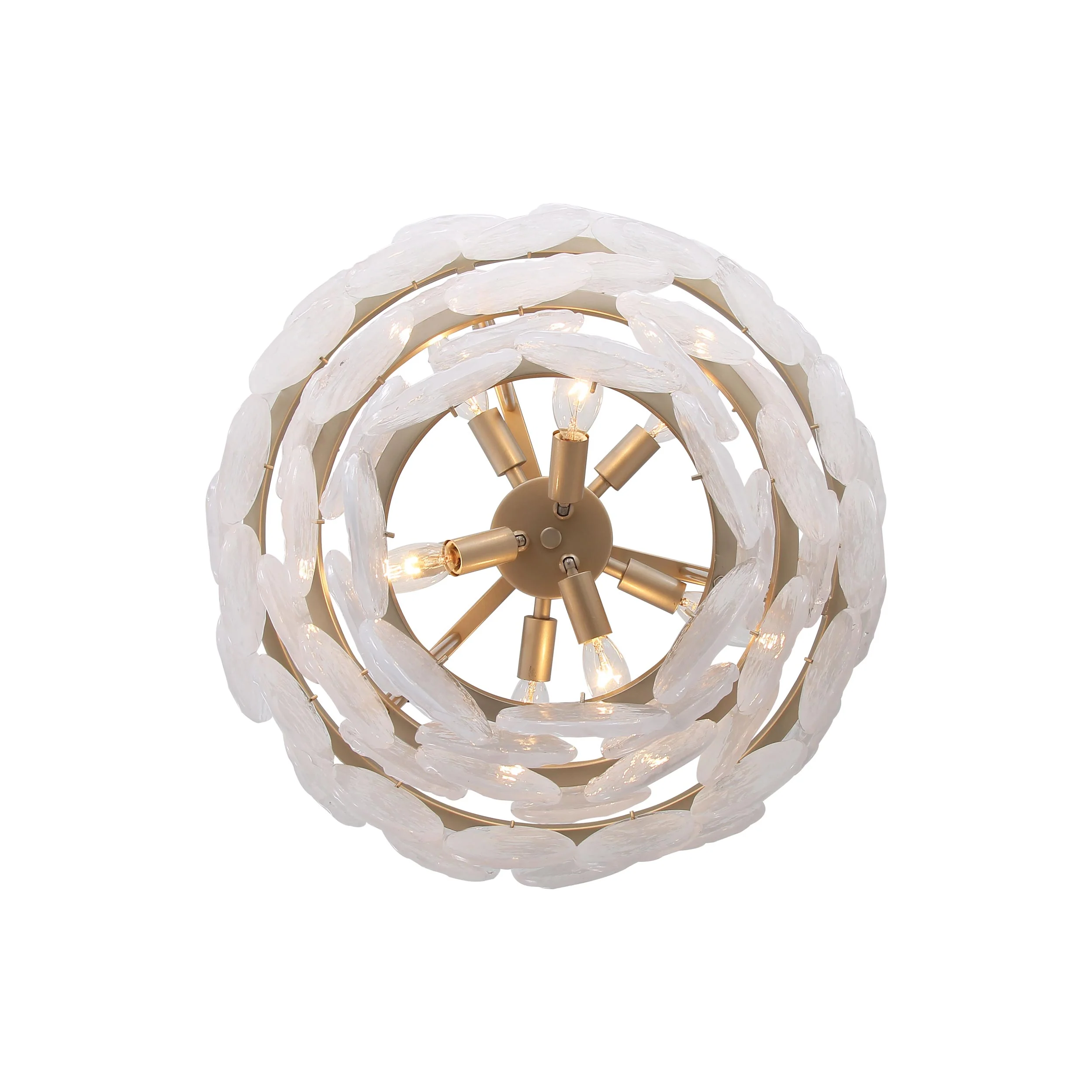 Cascada 8-light Pendant in Aegean Silver and Cirrus Cloud Glass - Image 5