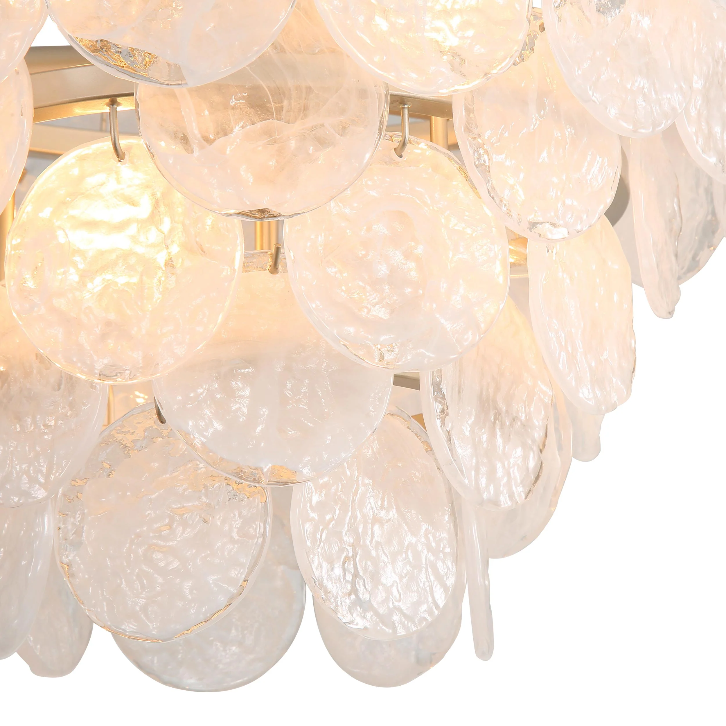 Cascada 8-light Pendant in Aegean Silver and Cirrus Cloud Glass - Image 7