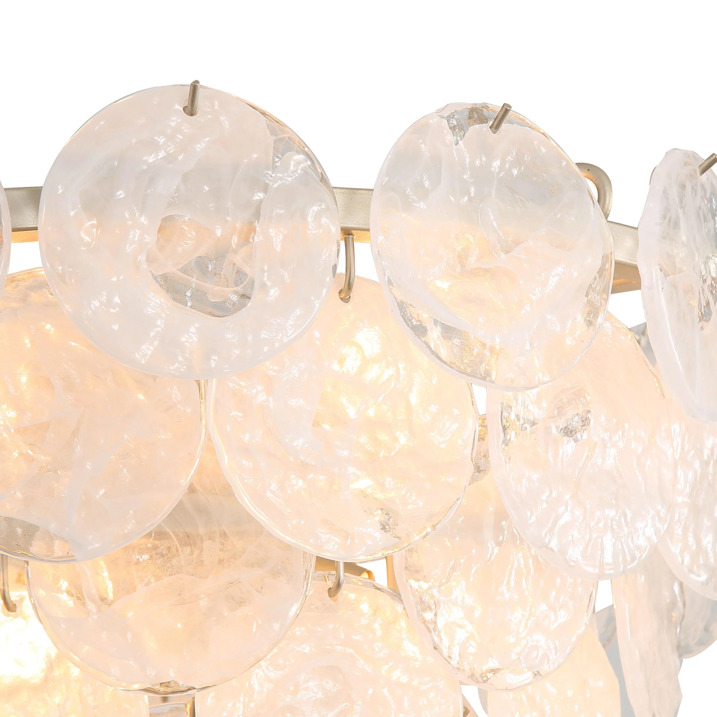 Cascada 8-light Pendant in Aegean Silver and Cirrus Cloud Glass - Image 8