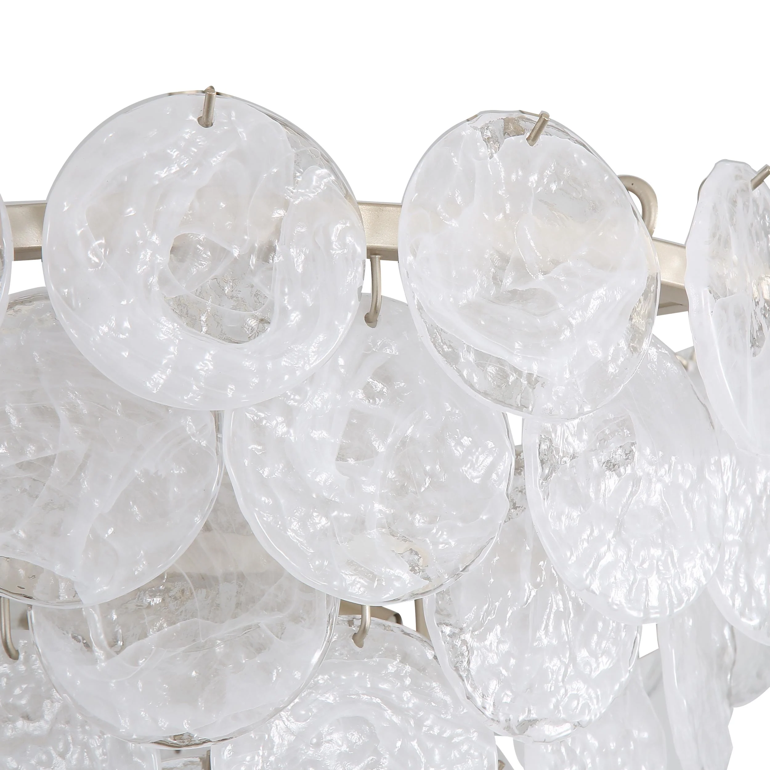 Cascada 8-light Pendant in Aegean Silver and Cirrus Cloud Glass - Image 9
