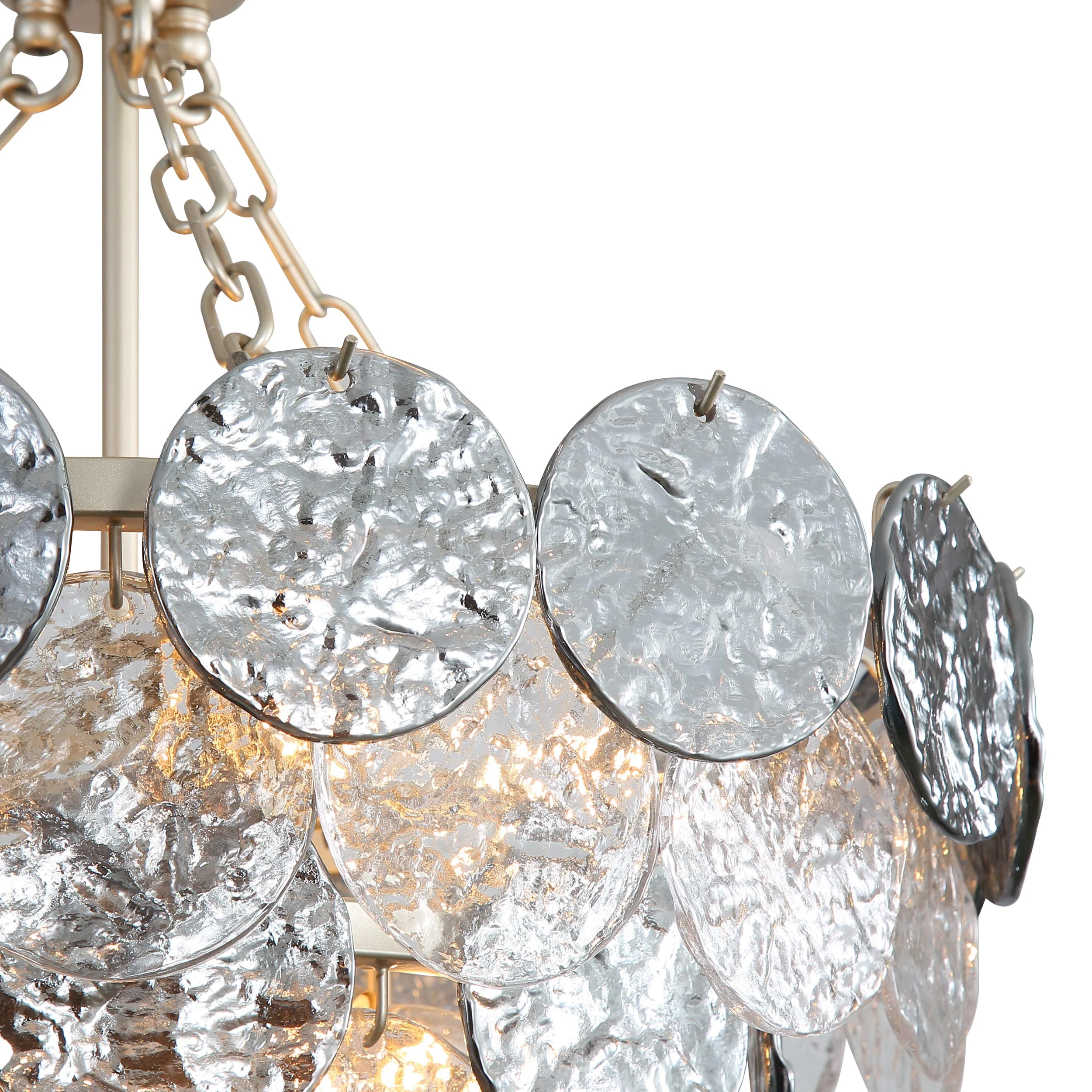 Cascada 8-light Pendant in Aegean Silver and Smoke Plated Glass - Image 7