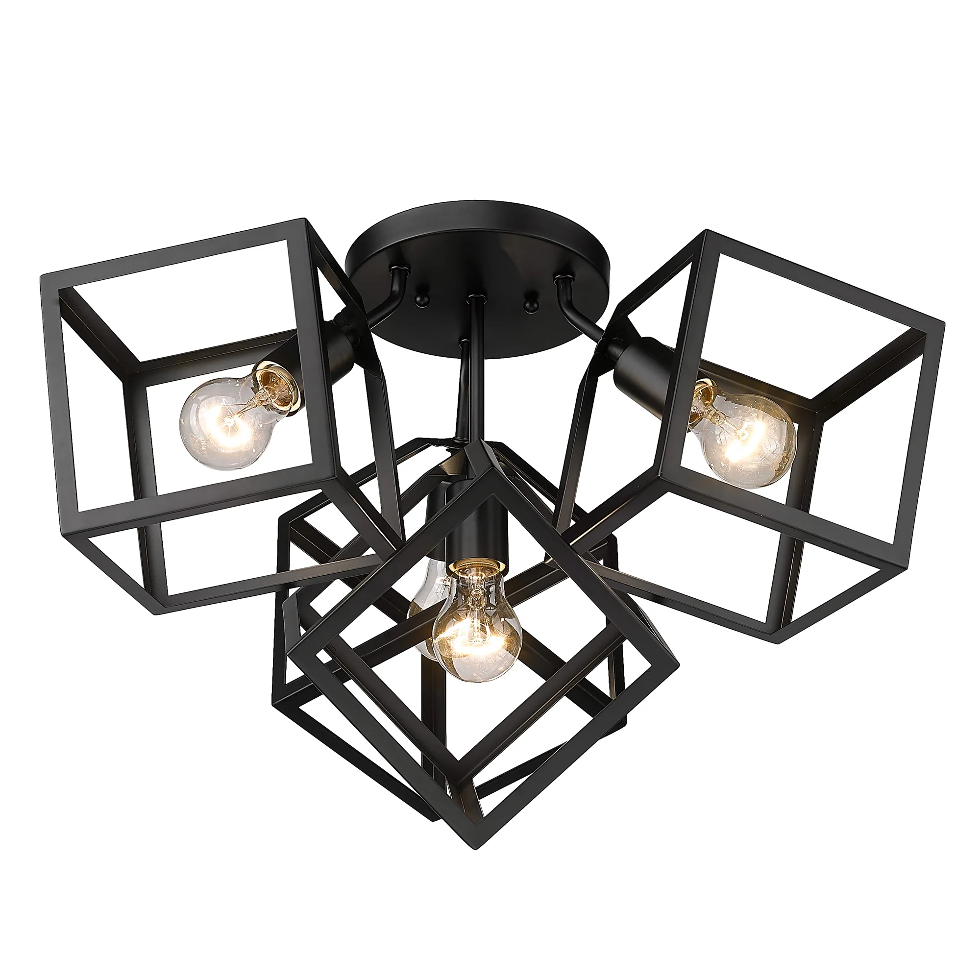 Cassio 4-light Semi-Flush Mount in Matte Black - Image 3