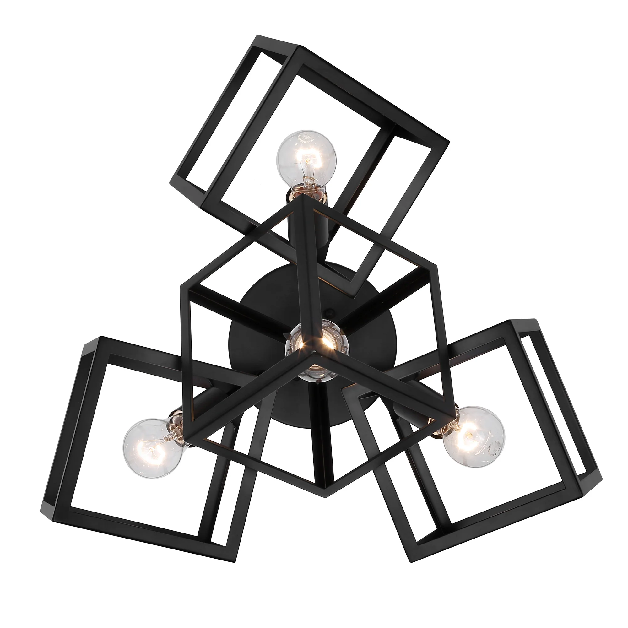 Cassio 4-light Semi-Flush Mount in Matte Black - Image 4