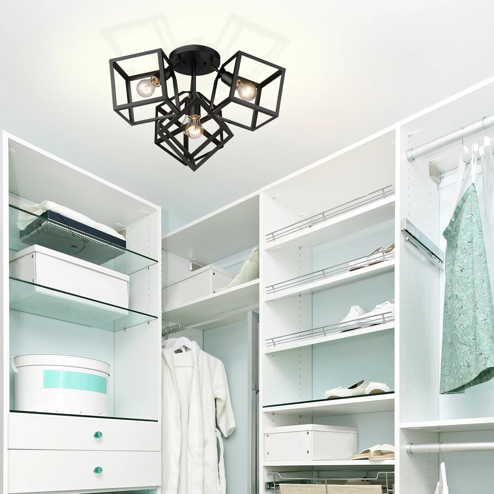 Cassio 4-light Semi-Flush Mount in Matte Black - Image 5
