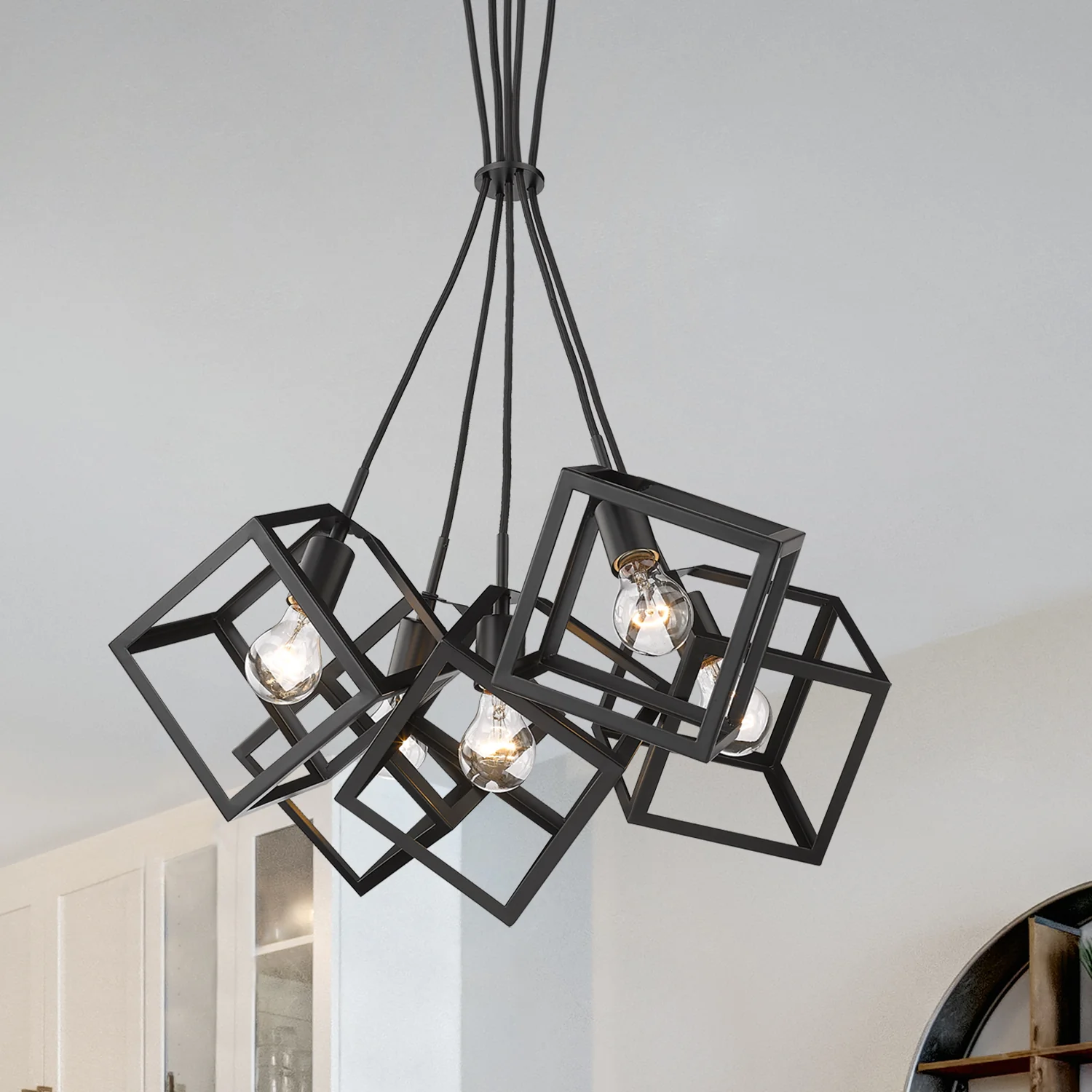 Cassio 5-light Chandelier in Matte Black - Image 7