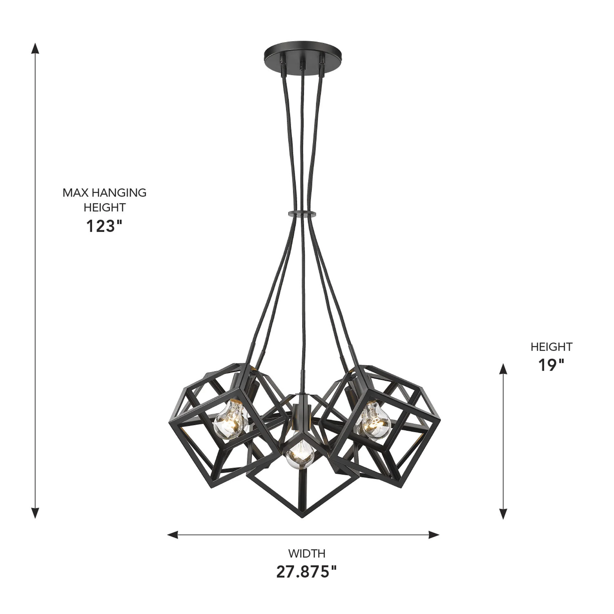 Cassio 5-light Chandelier in Matte Black - Image 8
