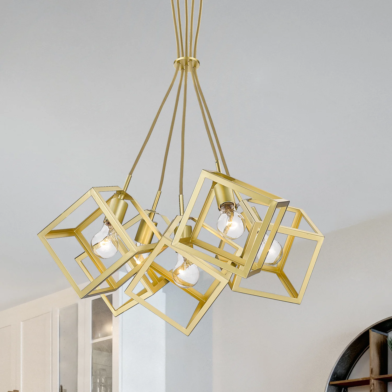 Cassio 5-light Chandelier in Olympic Gold - Image 7