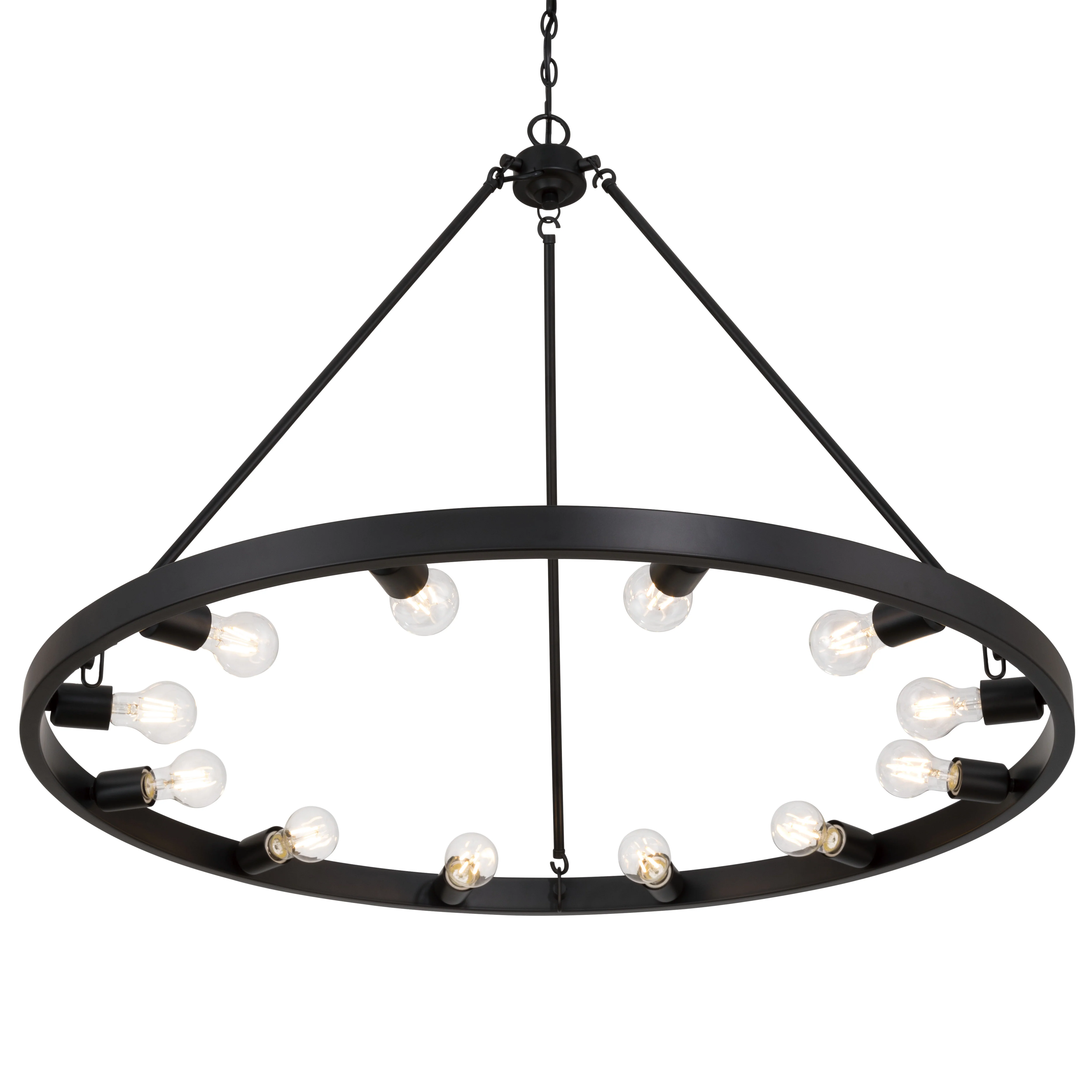 Castile 12-light Chandelier in Matte Black - Image 3