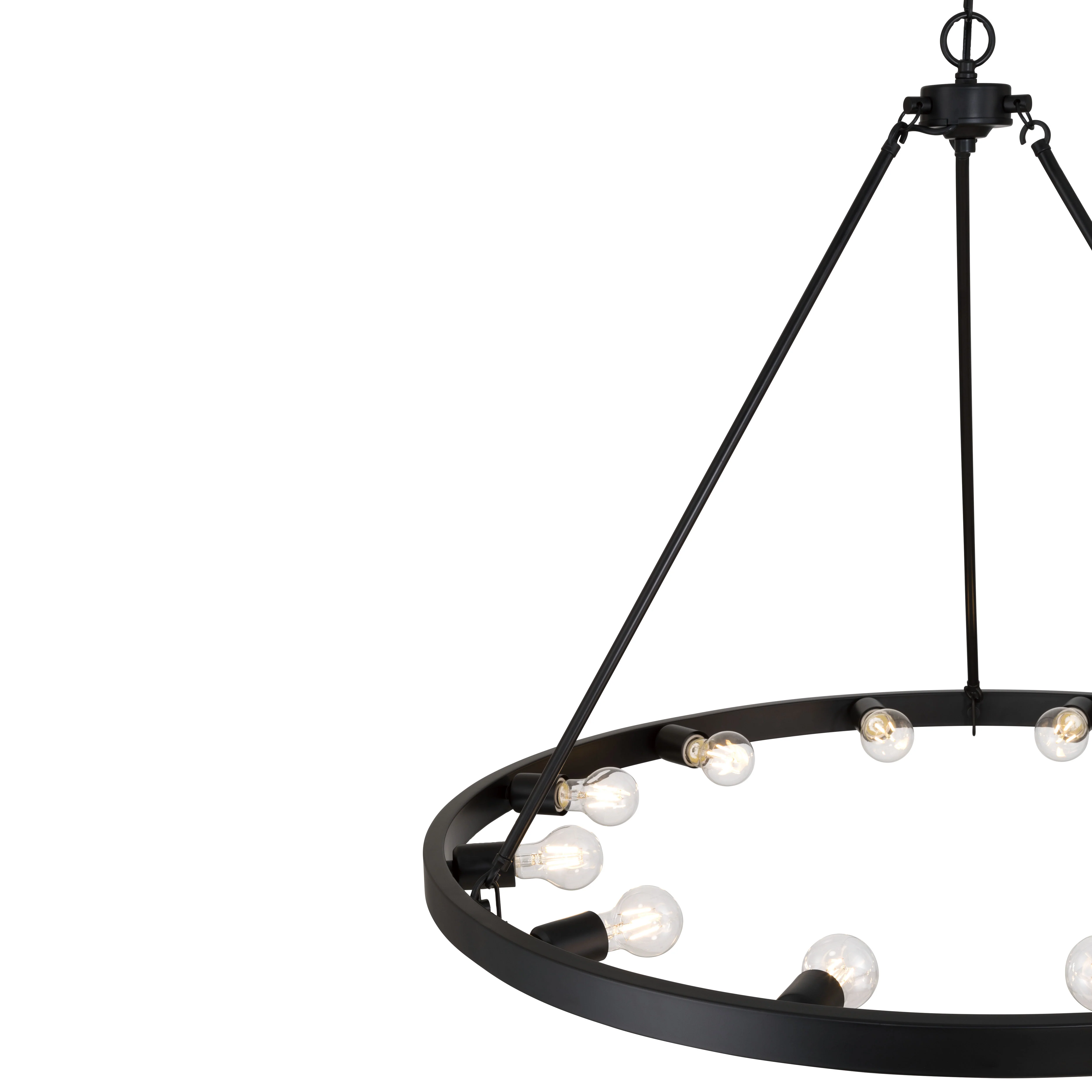 Castile 12-light Semi-Flush Mount in Matte Black - Image 6