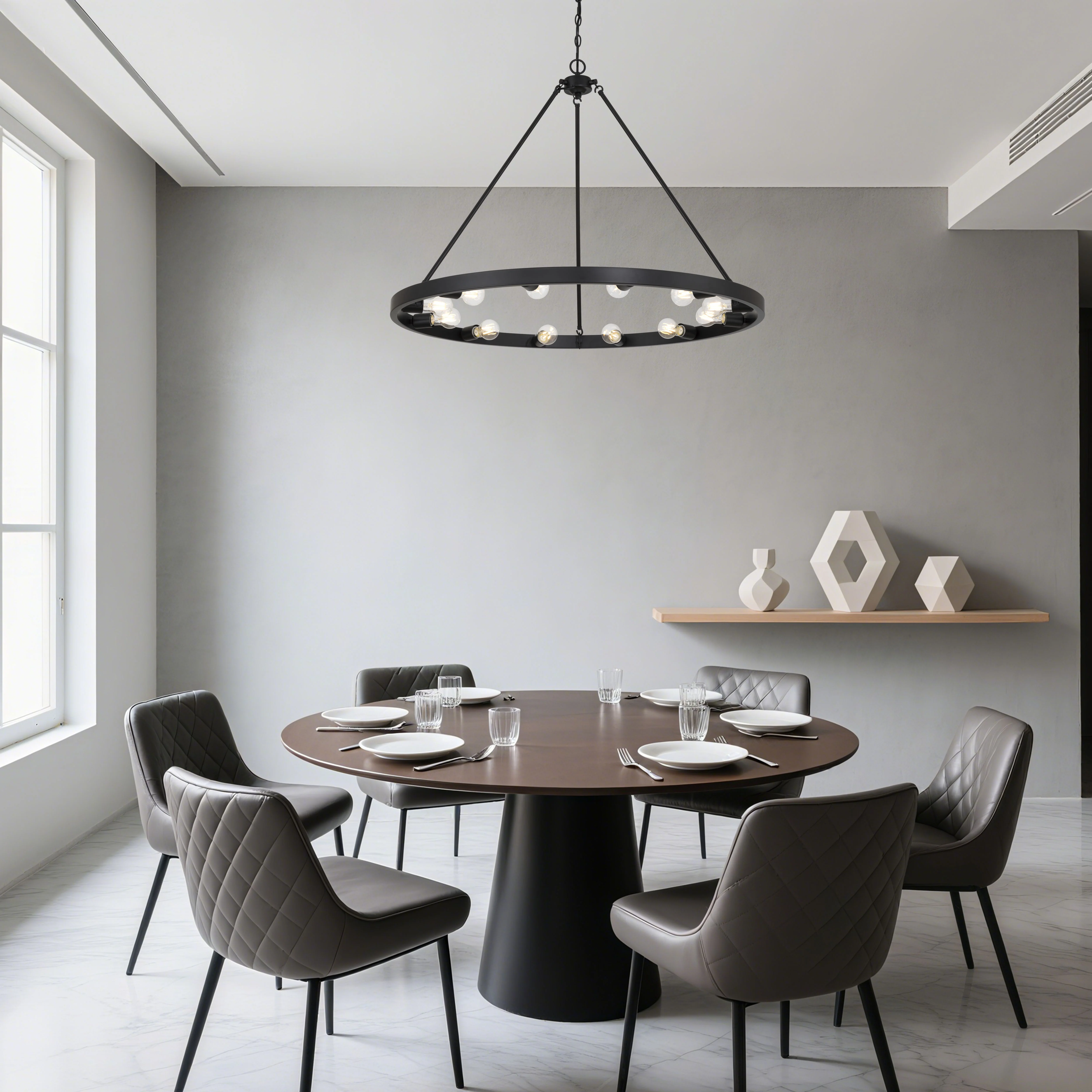 Castile 12-light Semi-Flush Mount in Matte Black - Image 7
