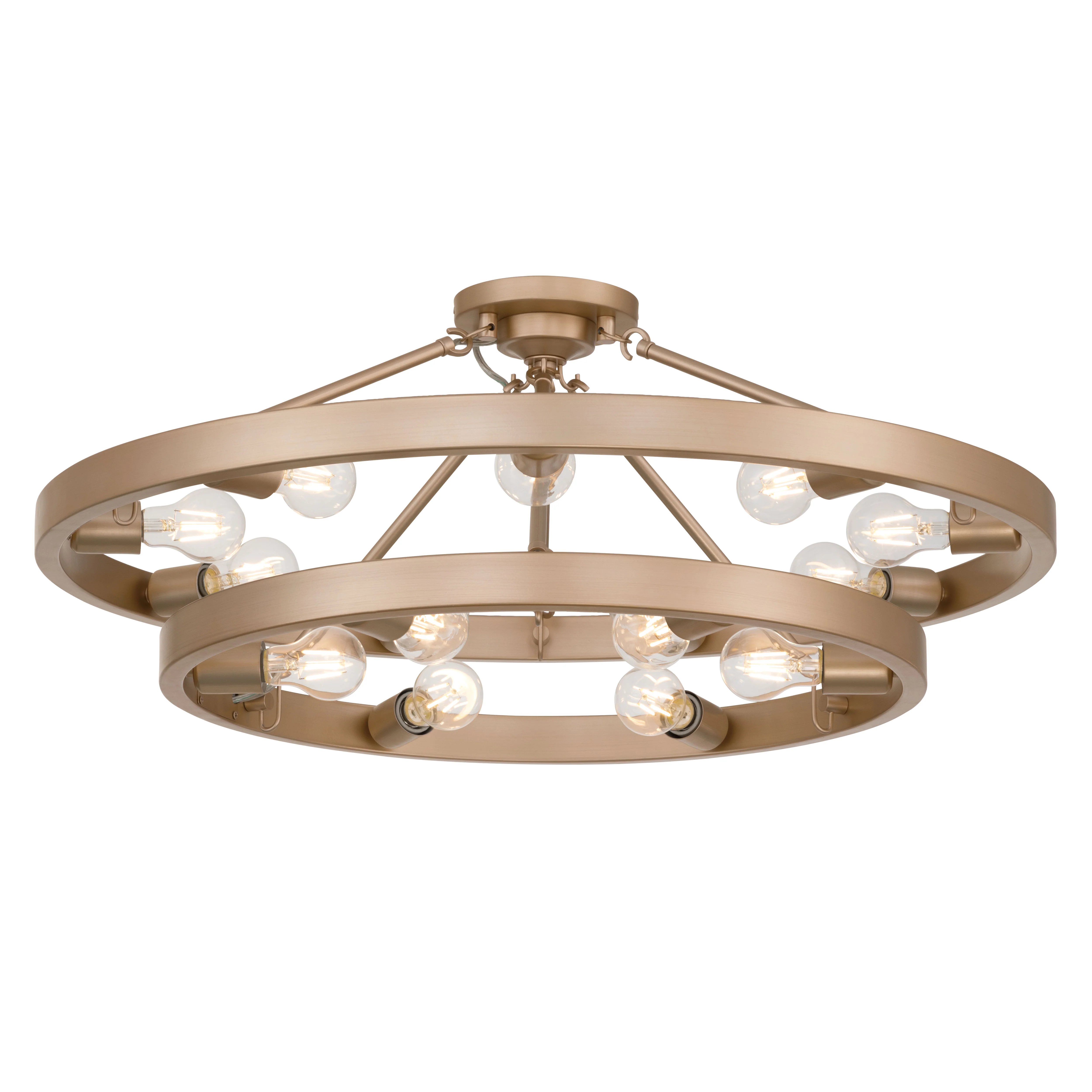 Castile 15-light Semi-Flush Mount in French Gold