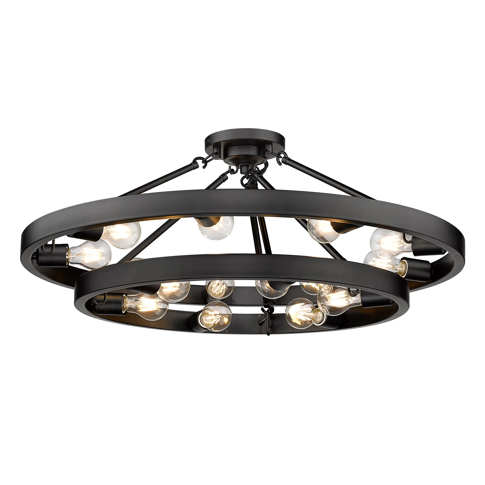 Castile 15-light Semi-Flush Mount in Matte Black - Image 3