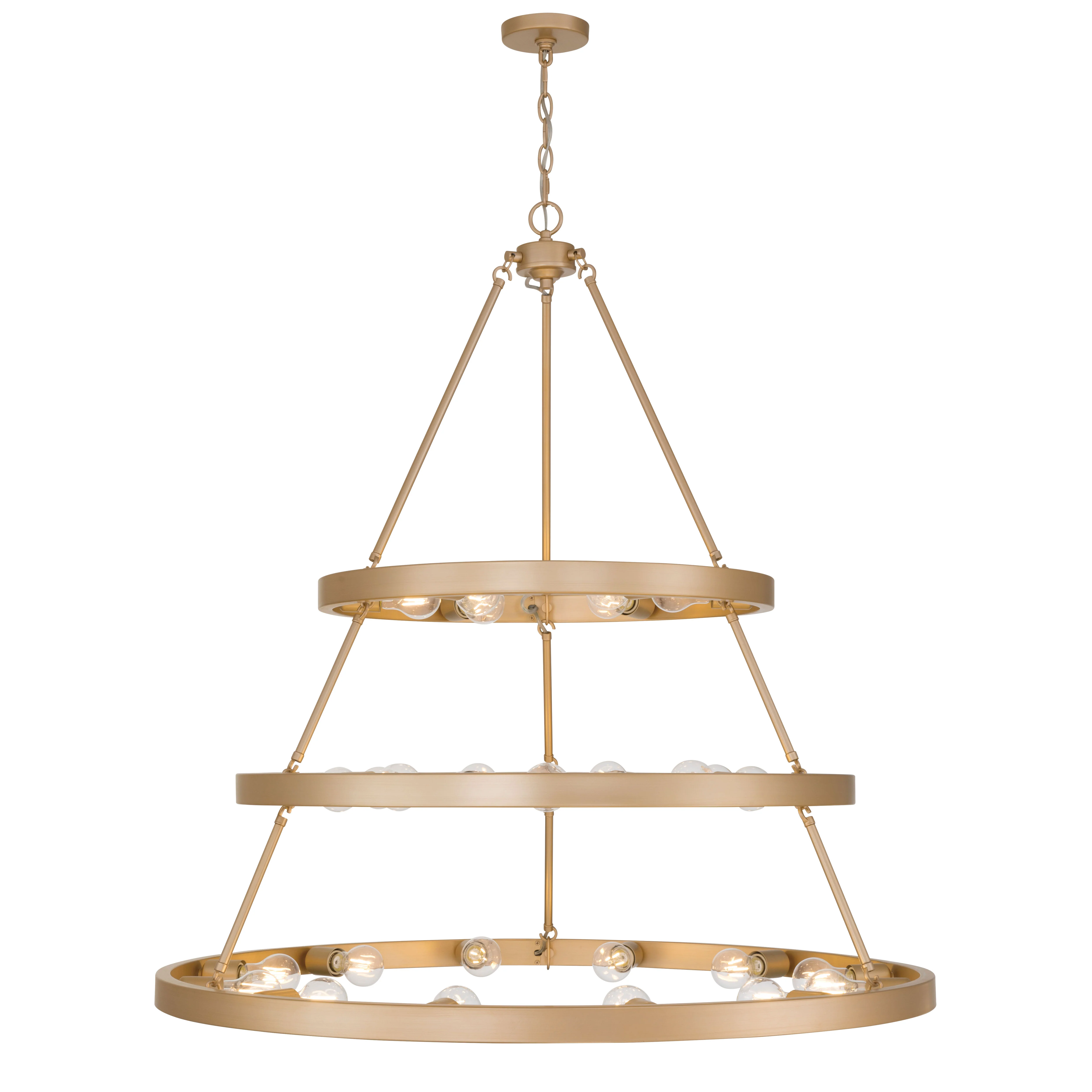 Castile 27-light 3-tier Chandelier (6+9+12) in French Gold - Image 2