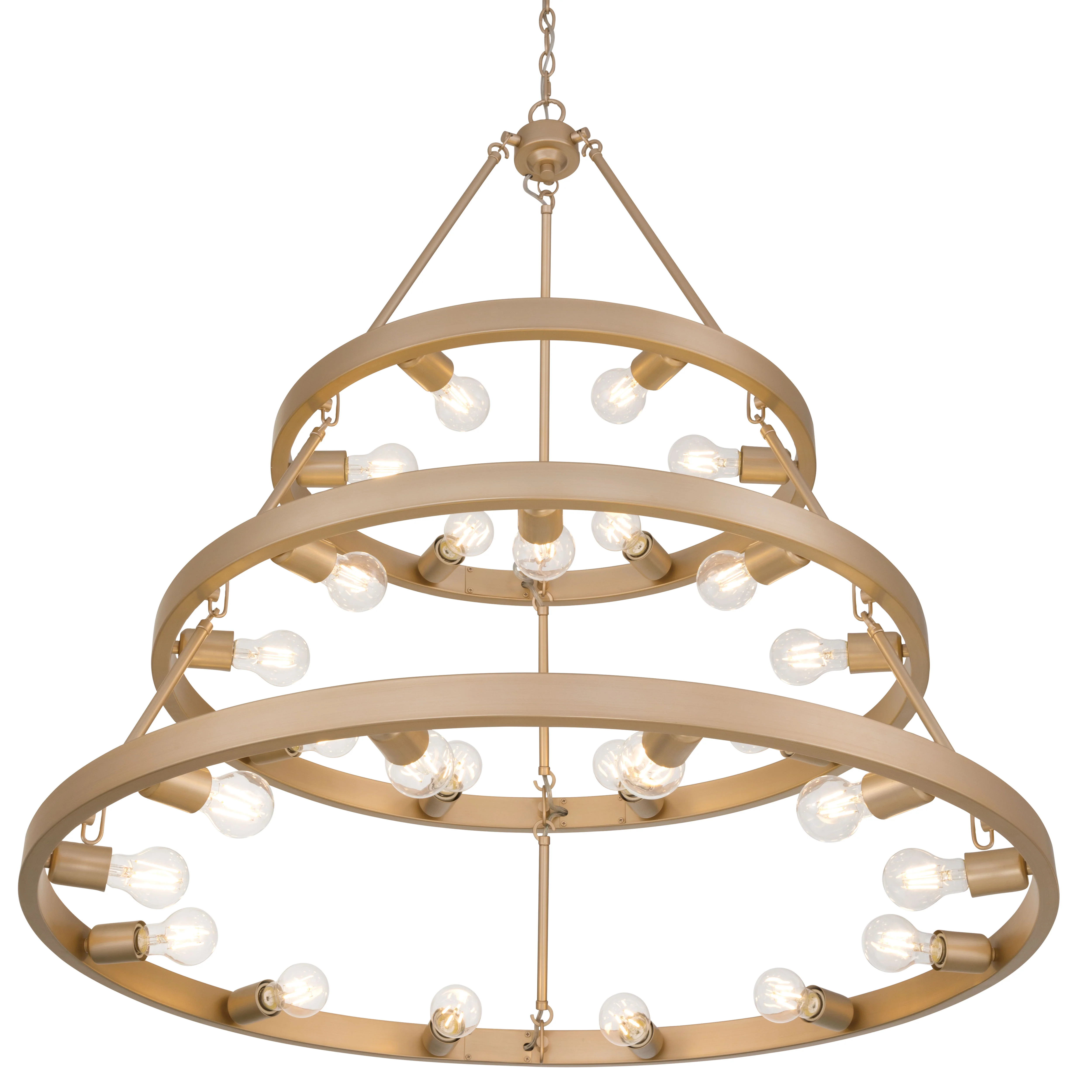 Castile 27-light 3-tier Chandelier (6+9+12) in French Gold - Image 3