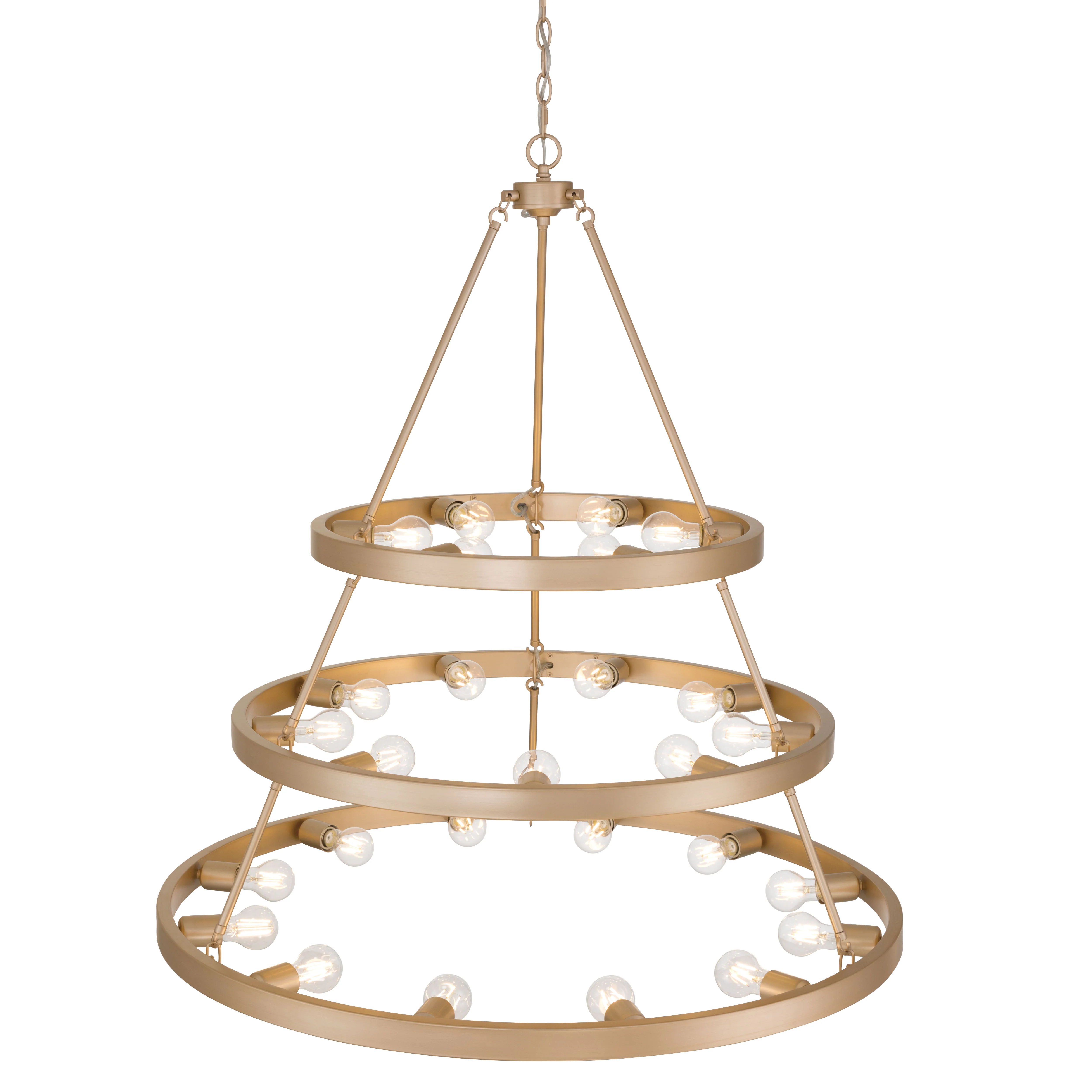 Castile 27-light 3-tier Chandelier (6+9+12) in French Gold - Image 4