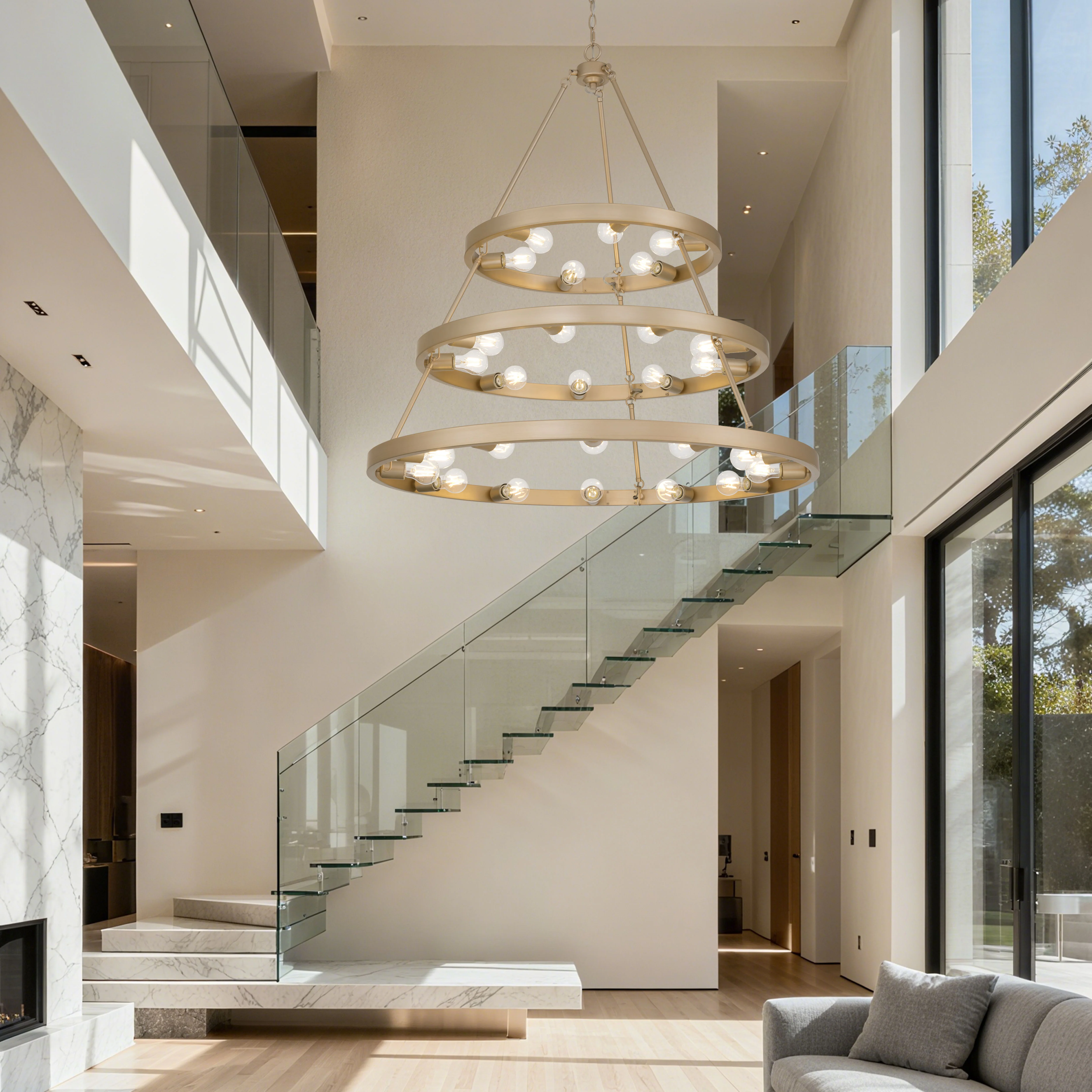 Castile 27-light 3-tier Chandelier (6+9+12) in French Gold - Image 7