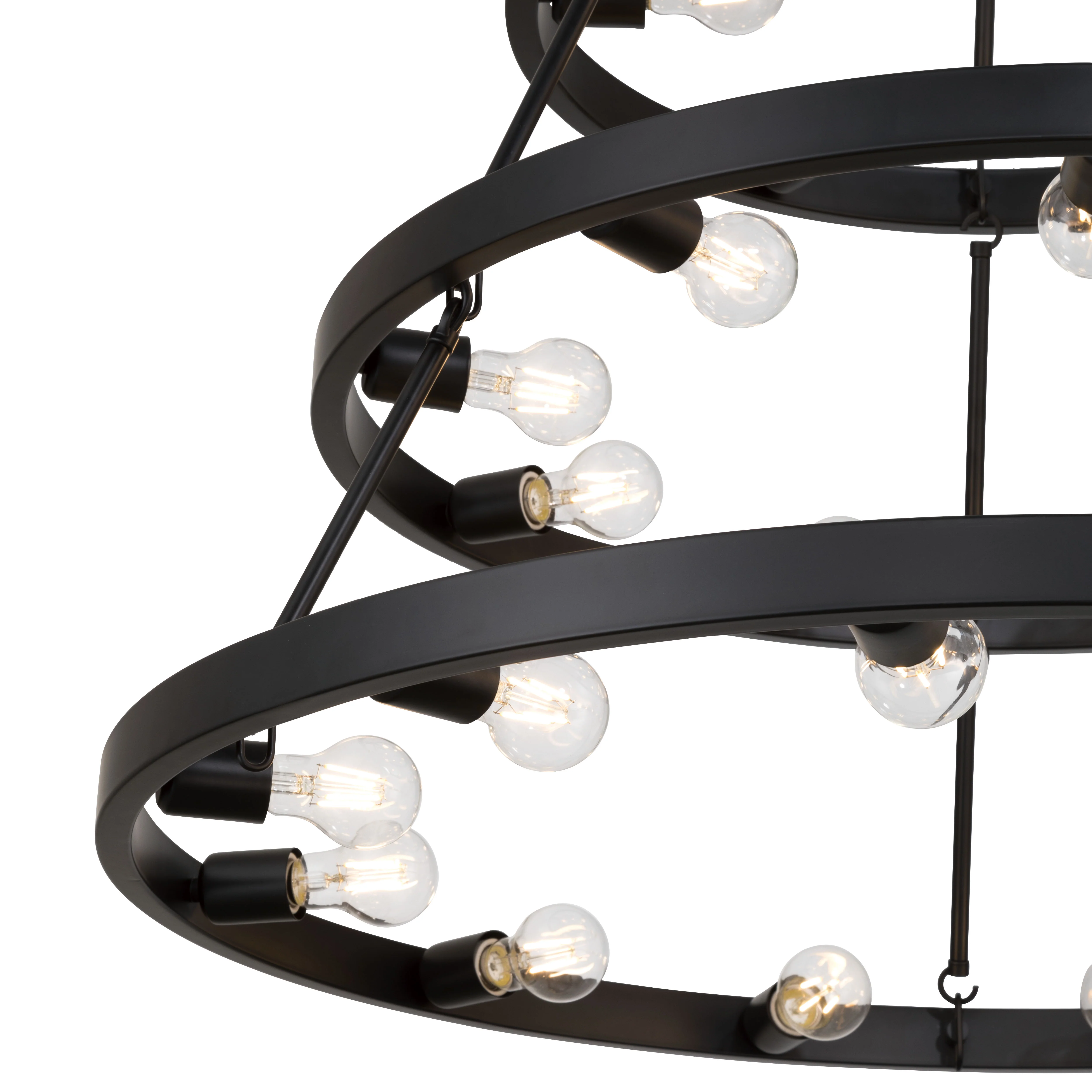 Castile 27-light 3-tier Chandelier (6+9+12) in Matte Black - Image 6