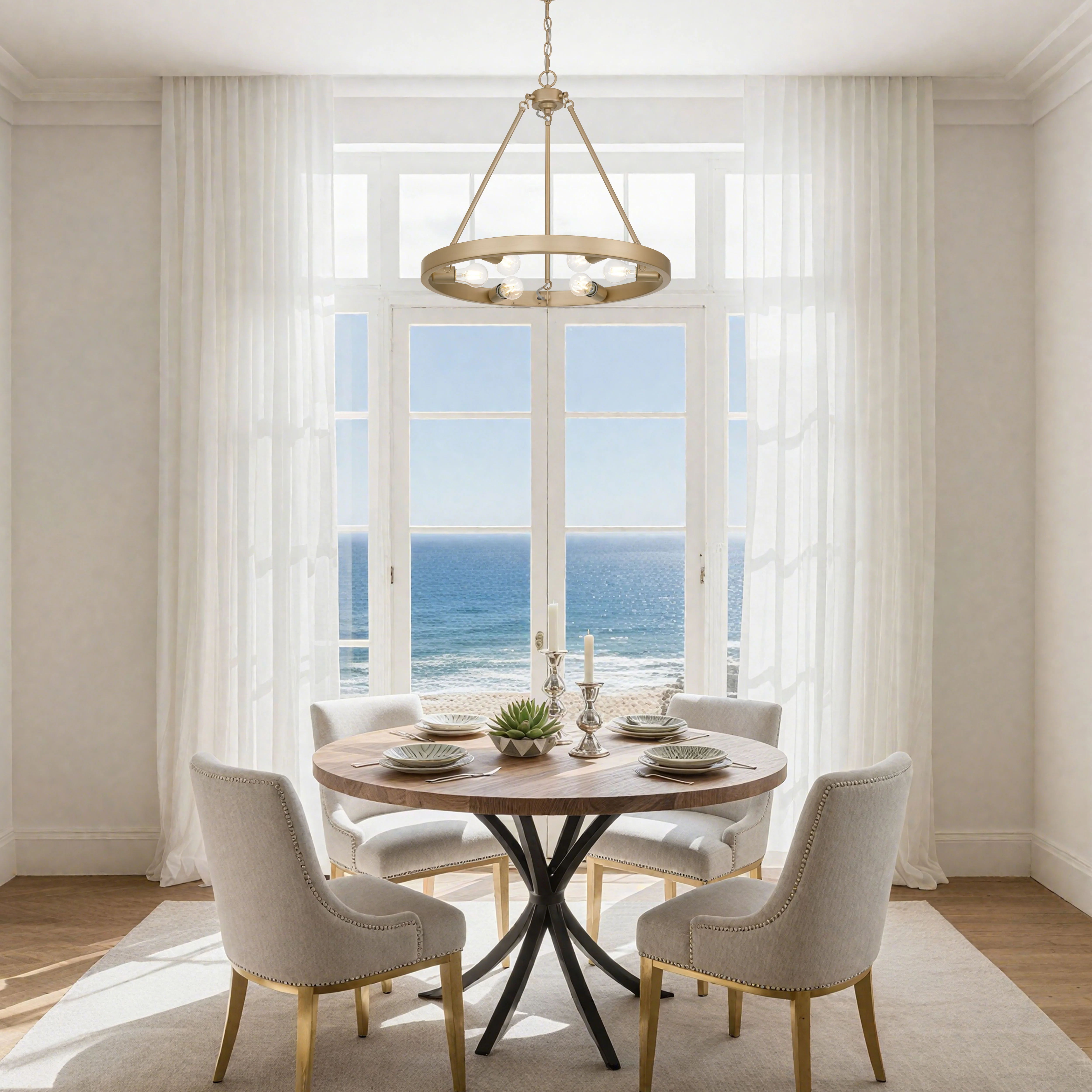 Castile 6-light Chandelier in French Gold - Image 8