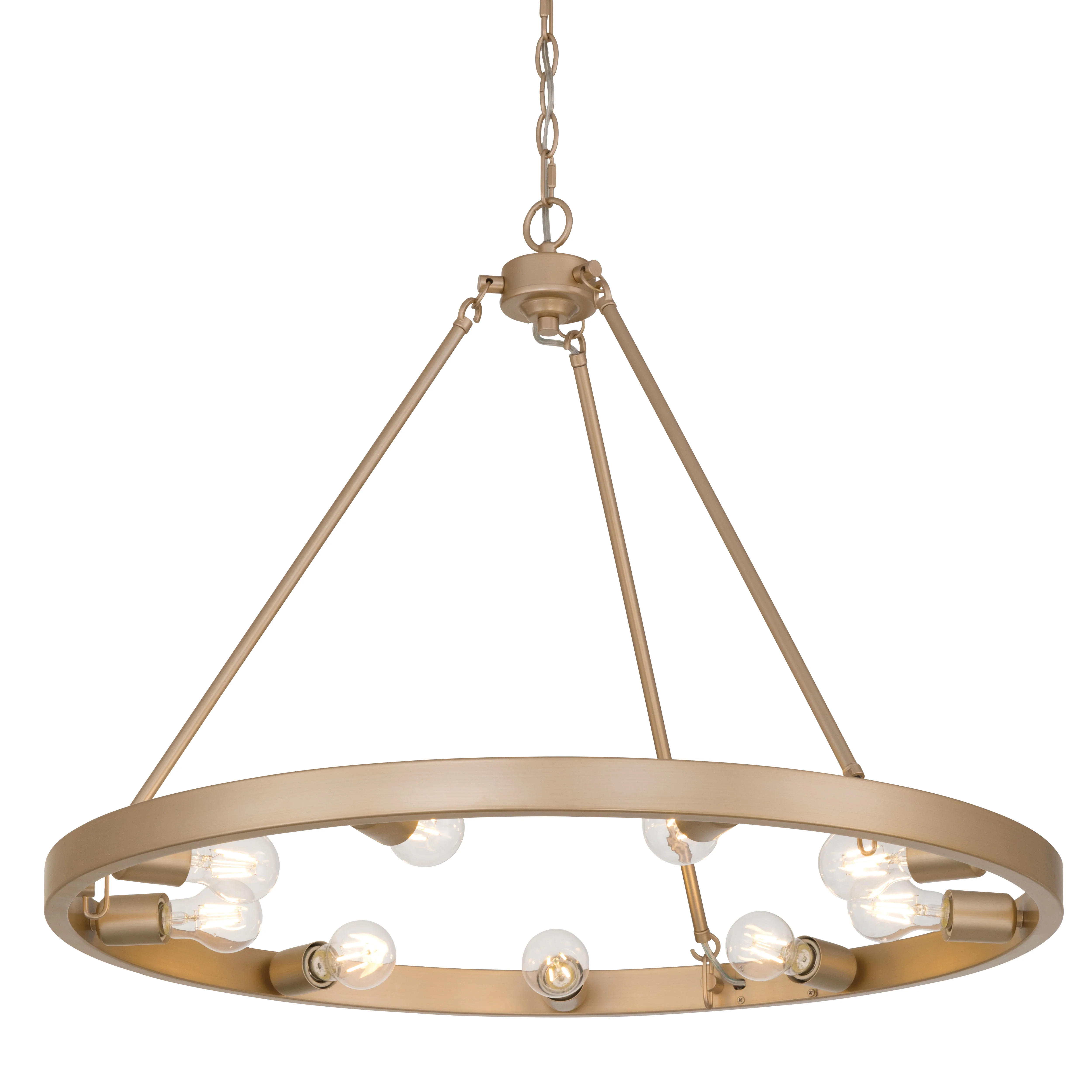 Castile 9-light Chandelier in Matte French Gold - Image 4