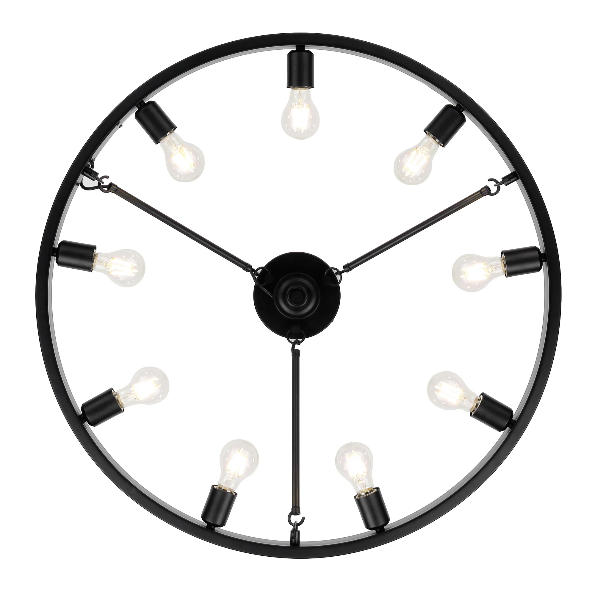 Castile 9-light Semi-Flush Mount in Matte Black - Image 3