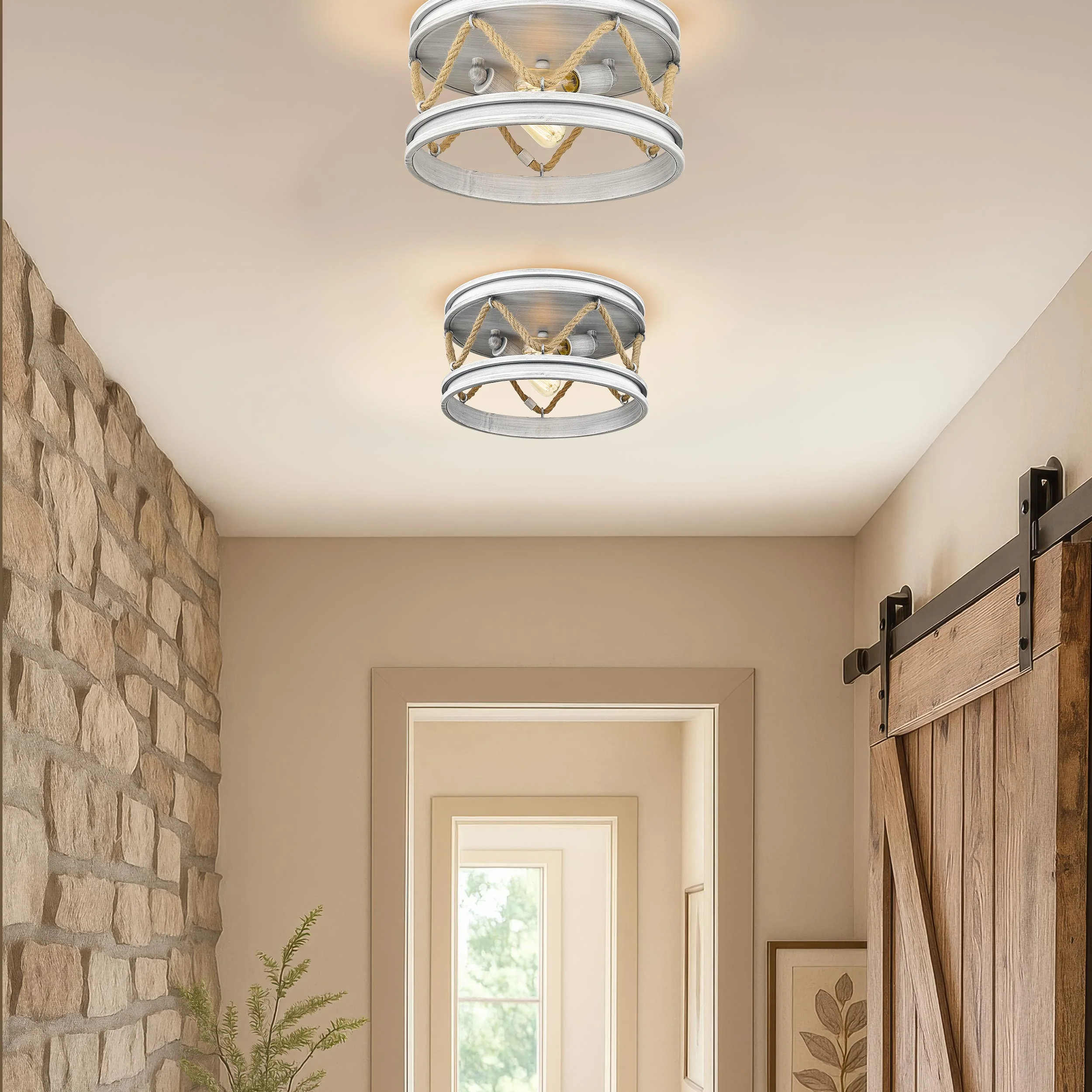 Chatham 2-light Flush Mount in Gray Driftwood - Image 4