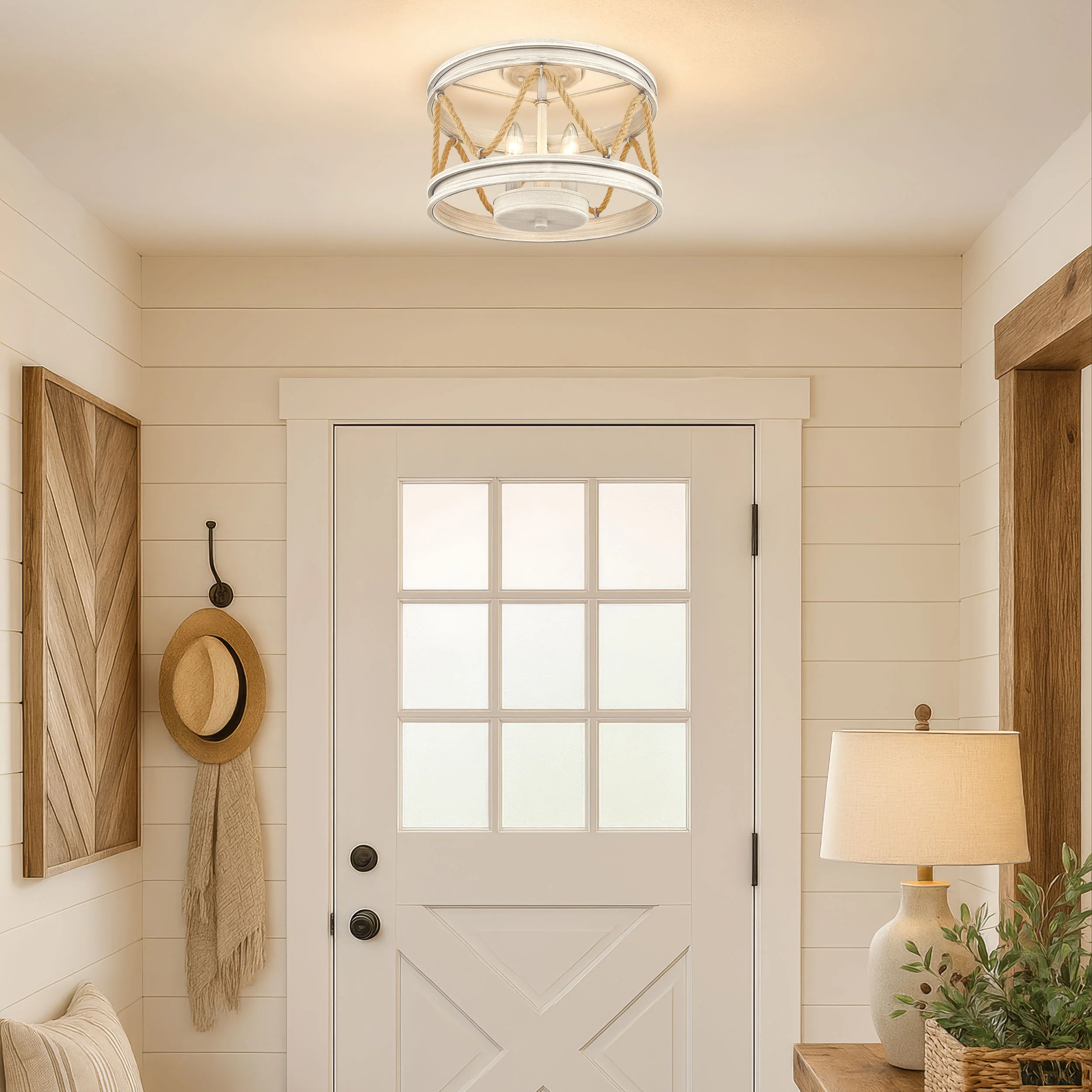 Chatham 3-light Semi-Flush Mount in Gray Driftwood - Image 4