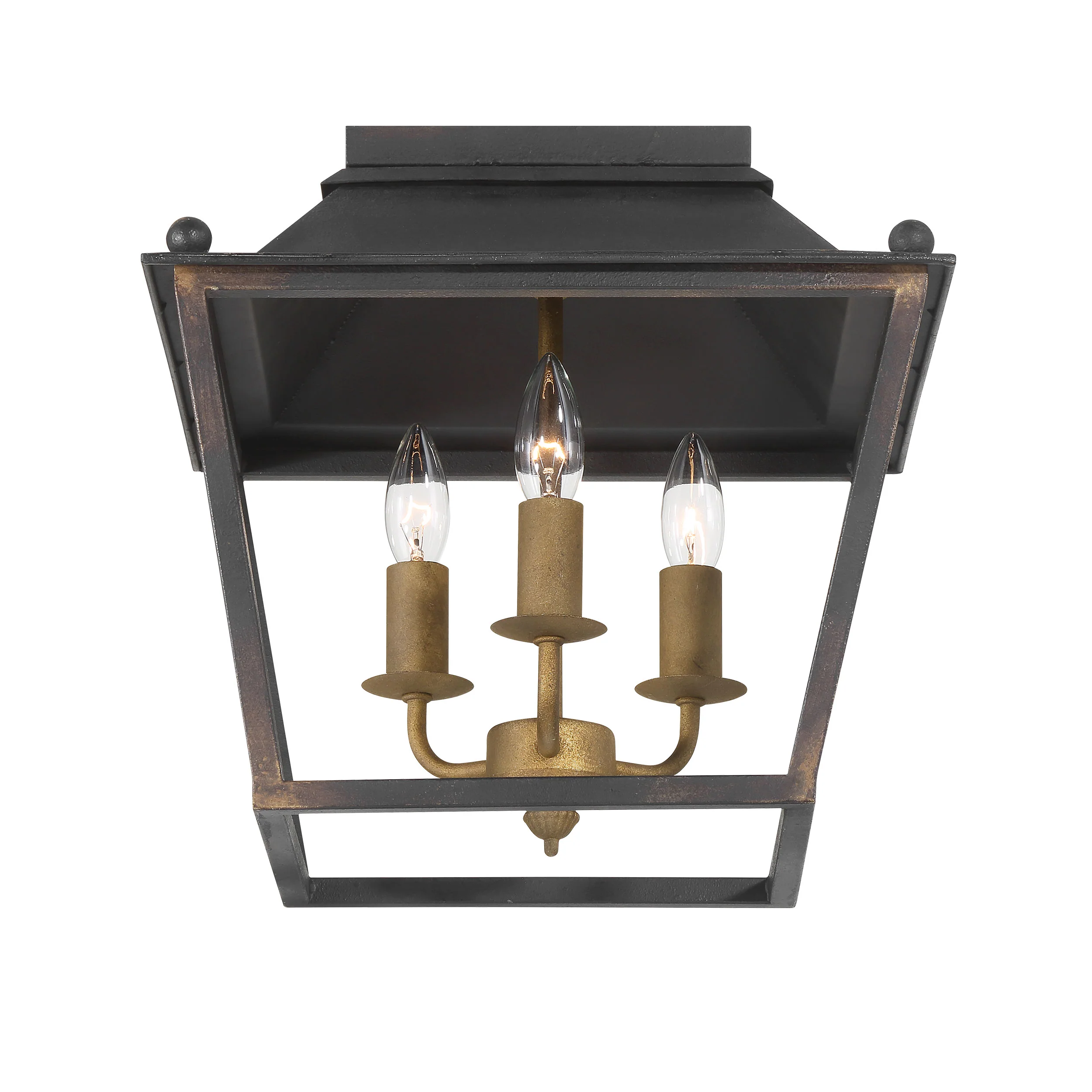 Christoff 3-light Flush Mount in Antique Black Iron - Image 3