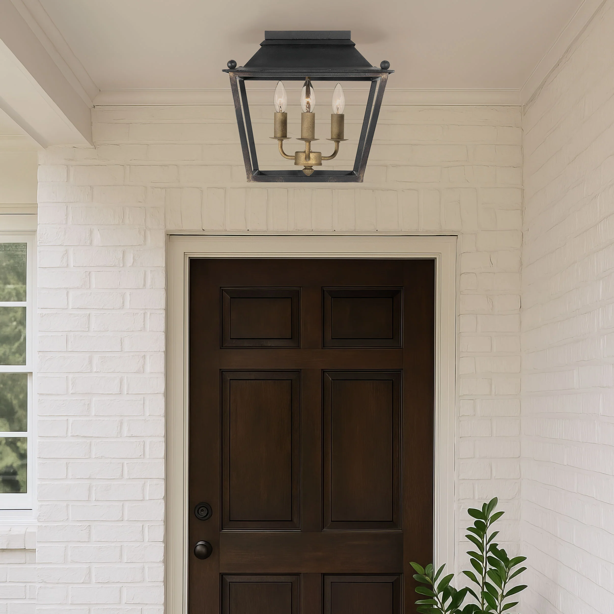 Christoff 3-light Flush Mount in Antique Black Iron - Image 5