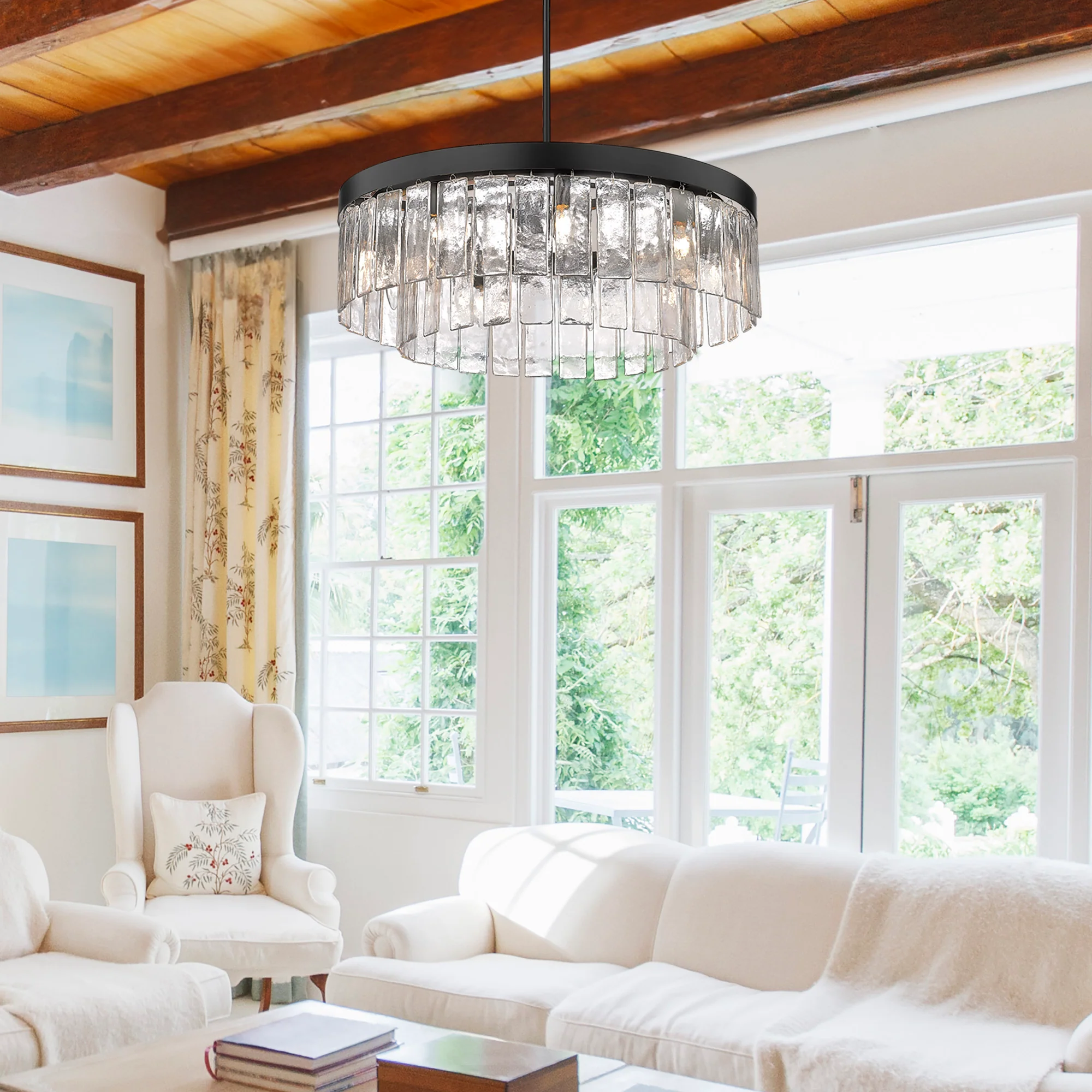 Ciara 9-light Chandelier in Matte Black - Image 5