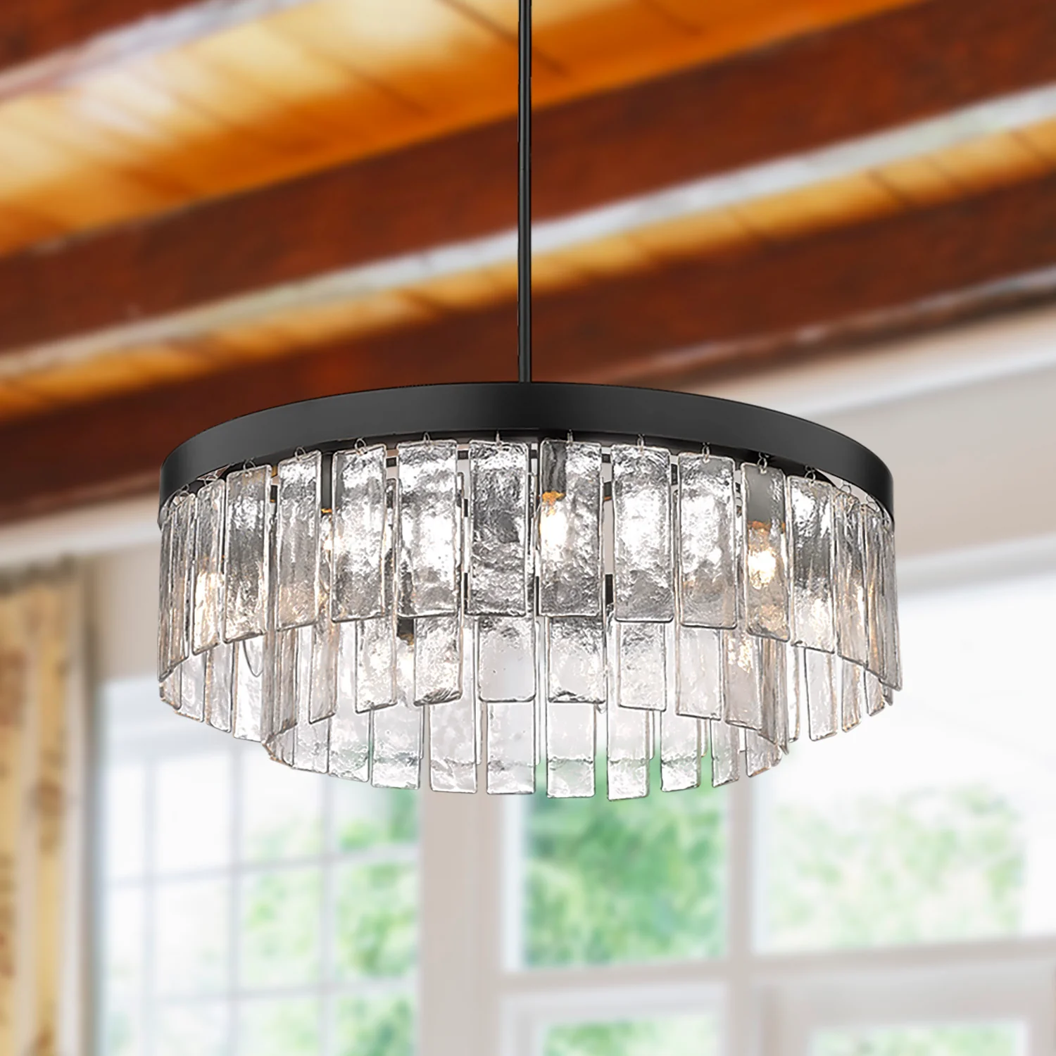 Ciara 9-light Chandelier in Matte Black - Image 6