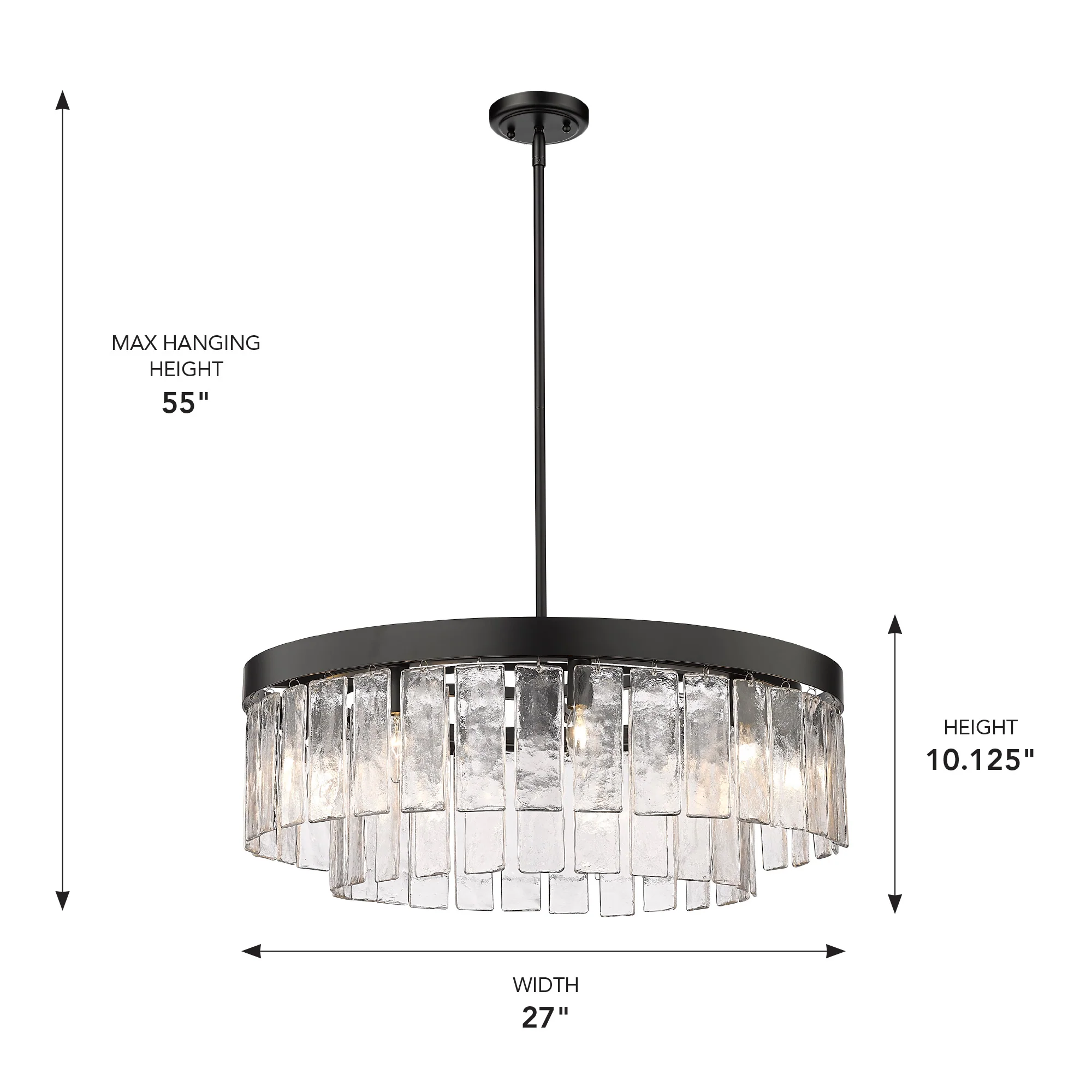 Ciara 9-light Chandelier in Matte Black - Image 7