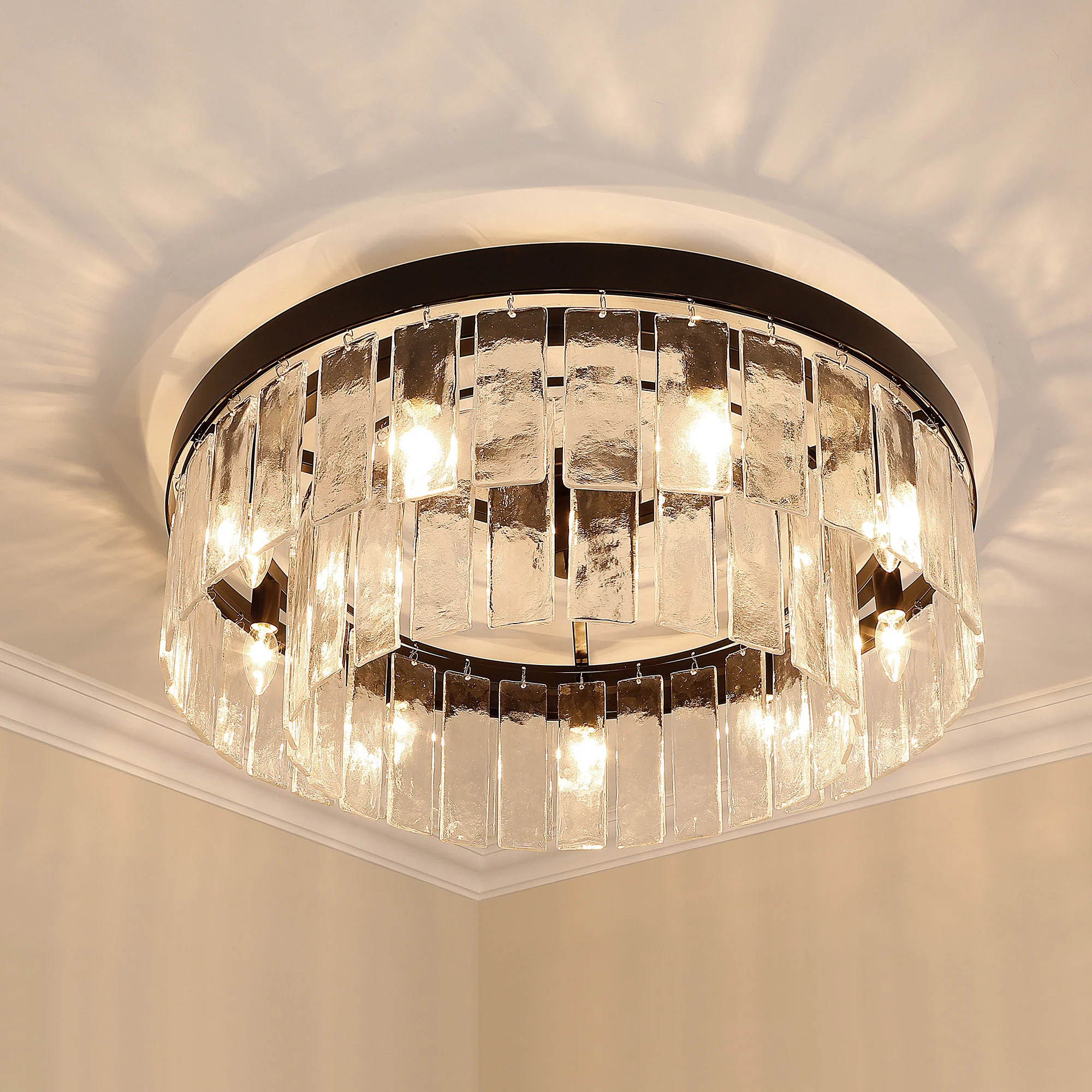 Ciara 9-light Semi-Flush Mount in Matte Black - Image 2