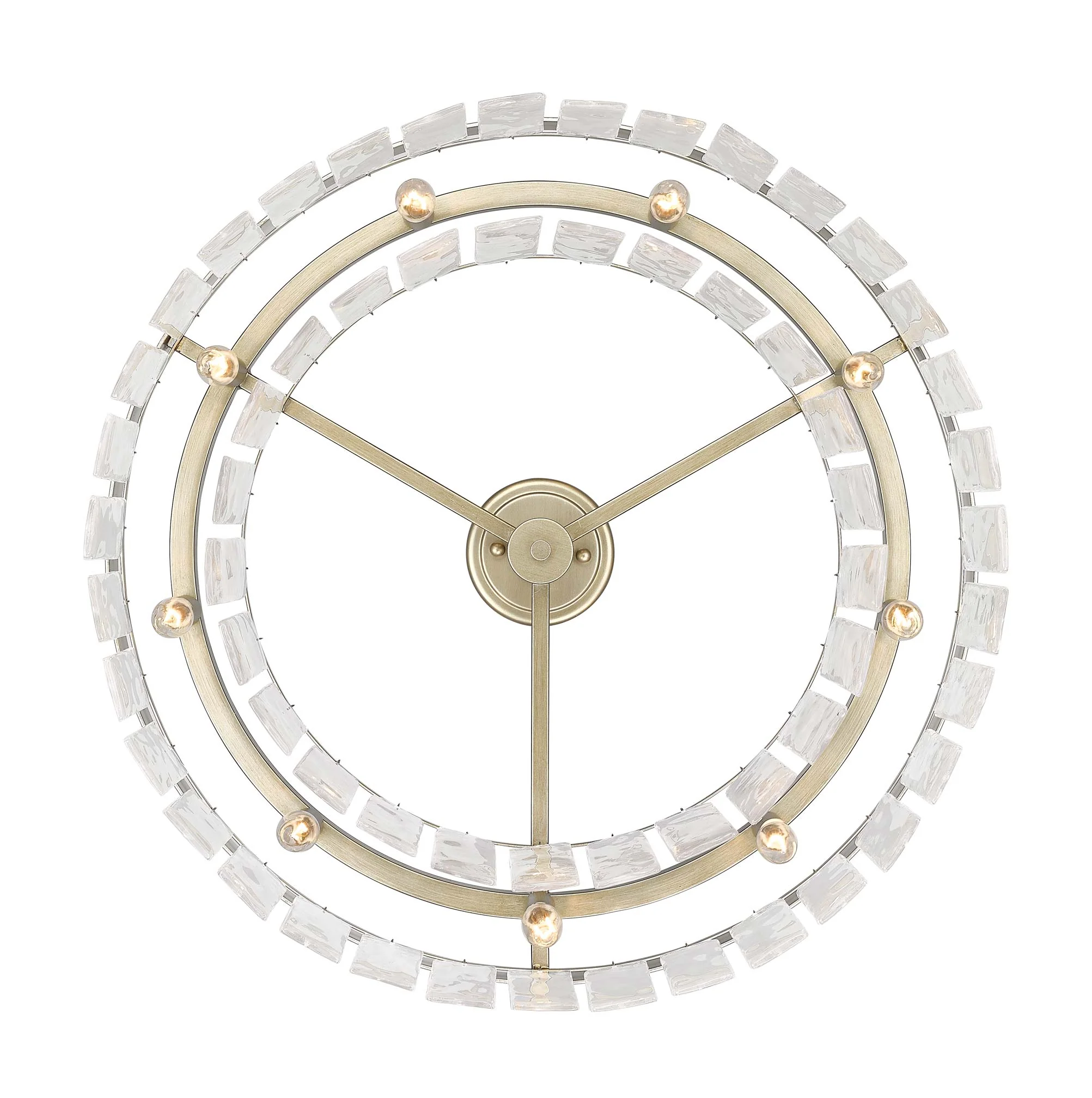 Ciara 9-light Semi-Flush Mount in White Gold - Image 3
