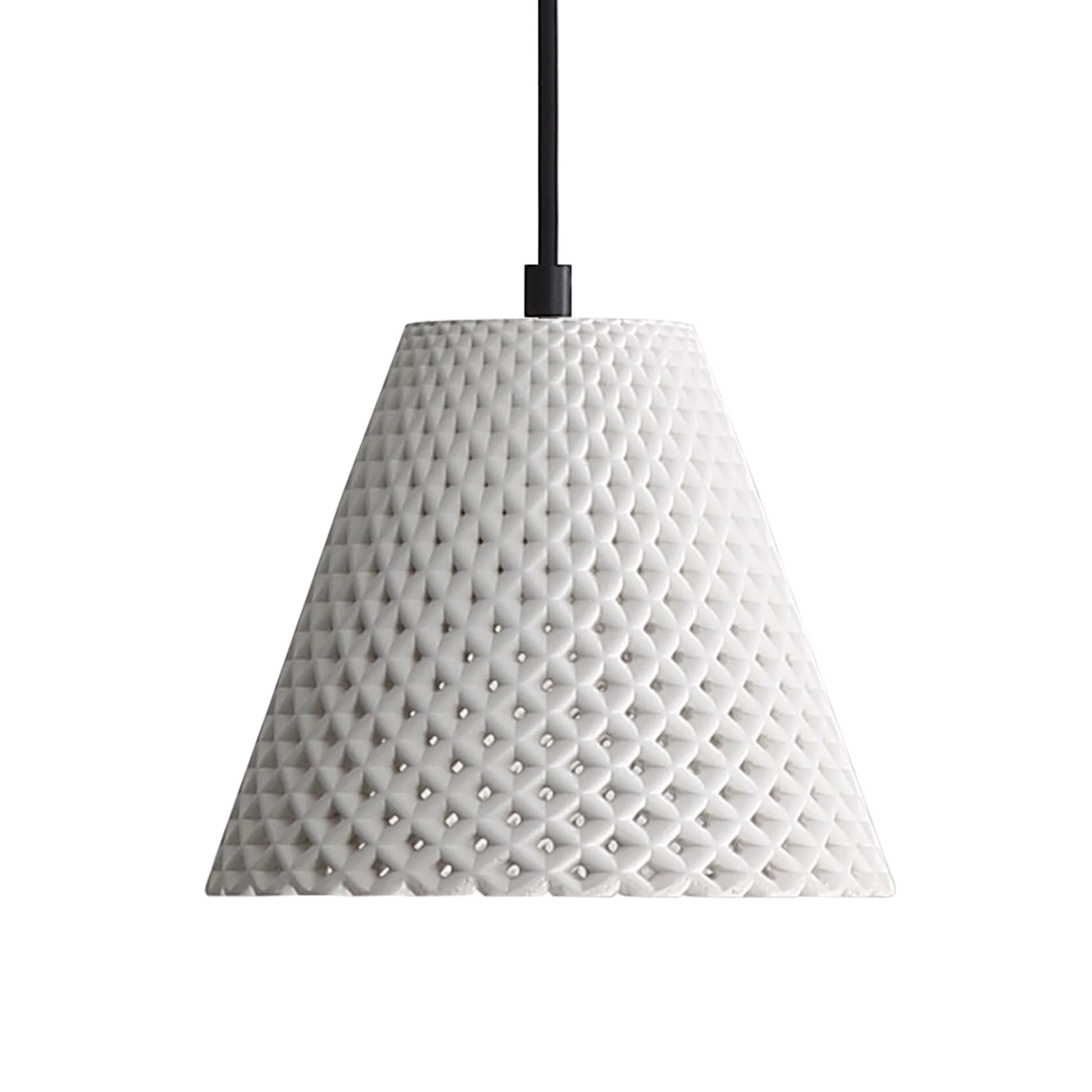 Clarus 8in Integrated LED Pendant in White Sandstone Cement