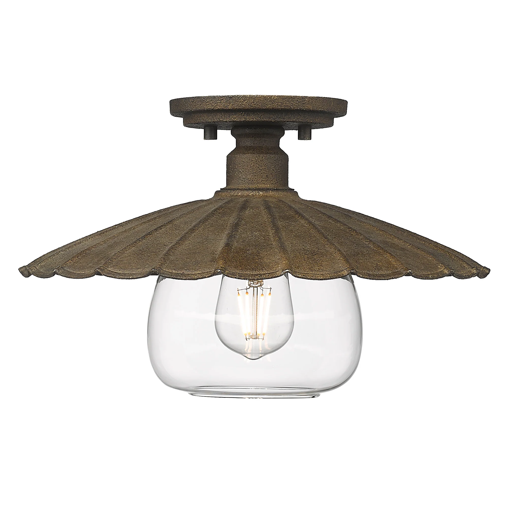 Clemence 1-light Flush Mount in Dark Rust - Image 2