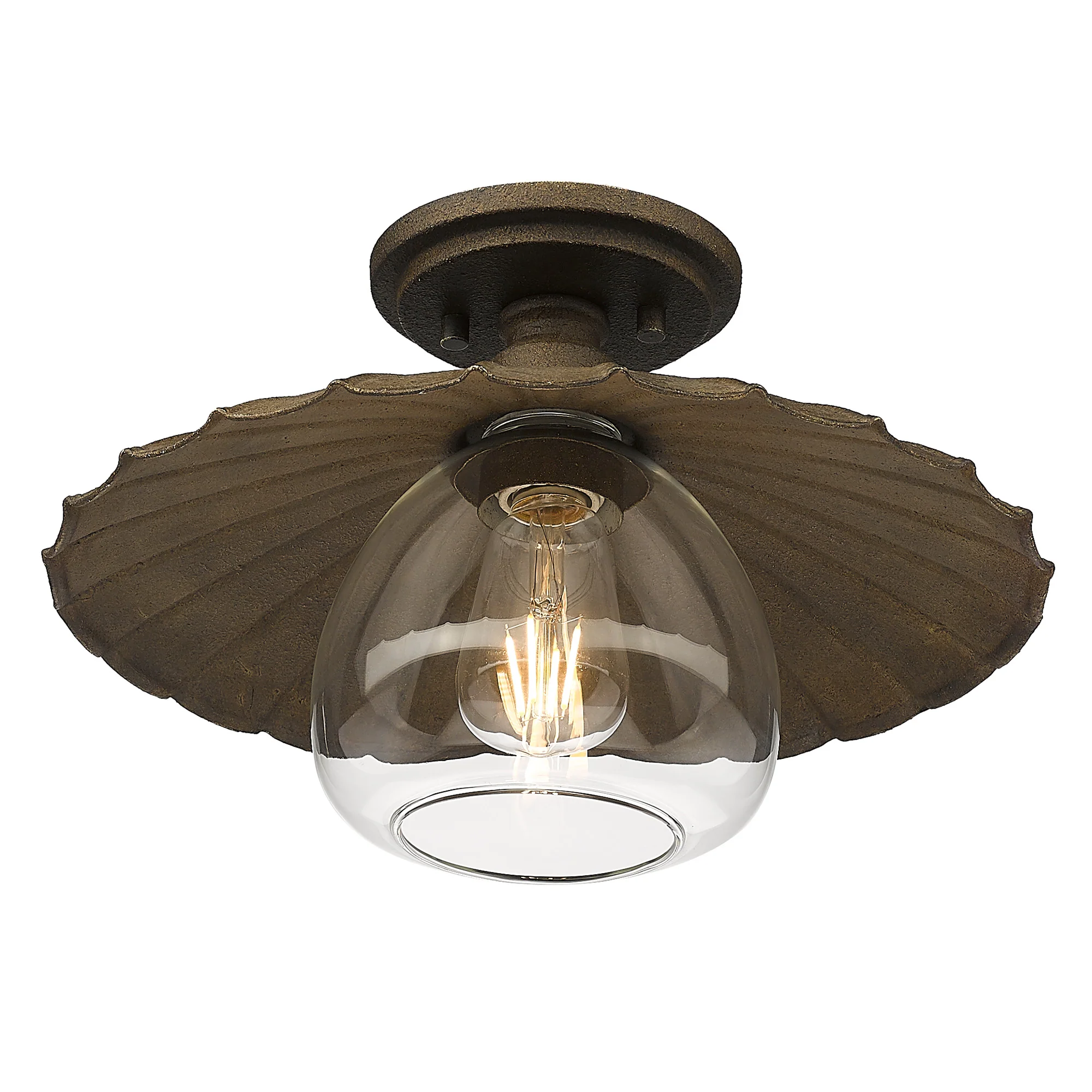 Clemence 1-light Flush Mount in Dark Rust - Image 3