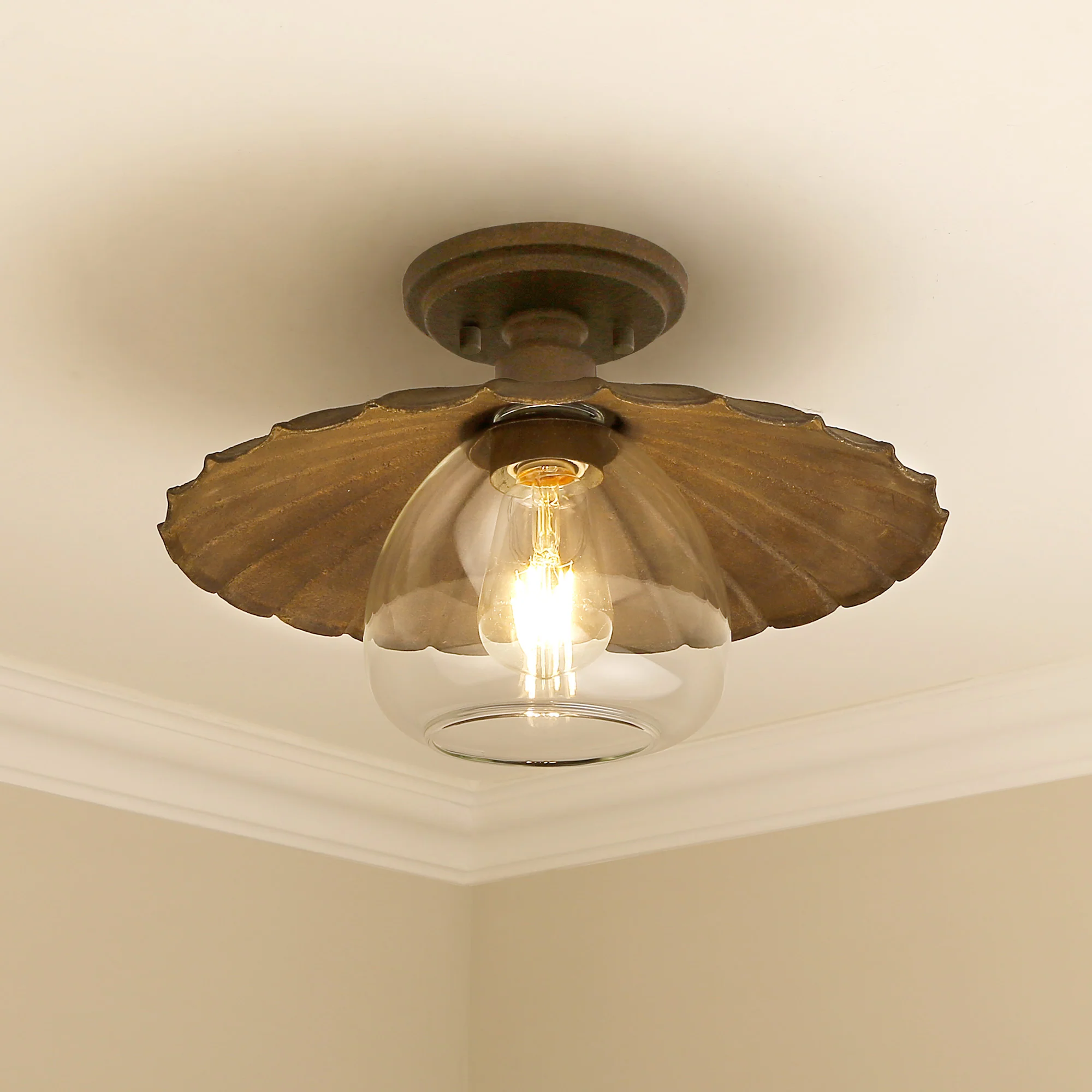 Clemence 1-light Flush Mount in Dark Rust - Image 5
