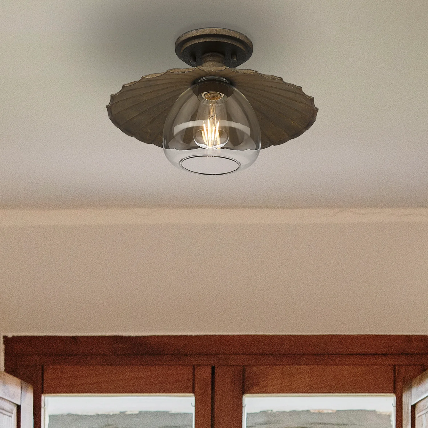 Clemence 1-light Flush Mount in Dark Rust - Image 6