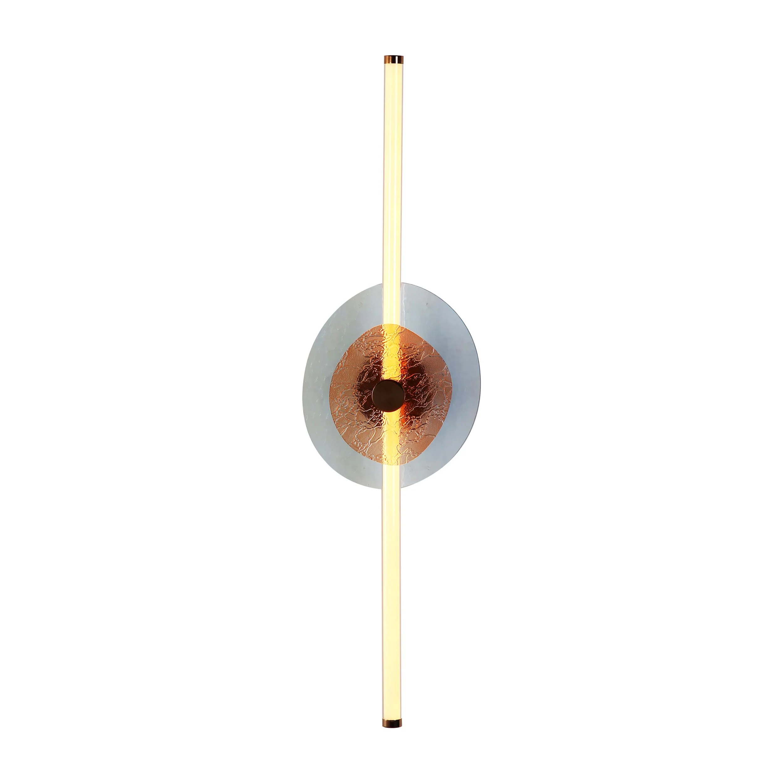 Colorella LED Wall Sconce in Rose Gold with Blue and Orange Glass