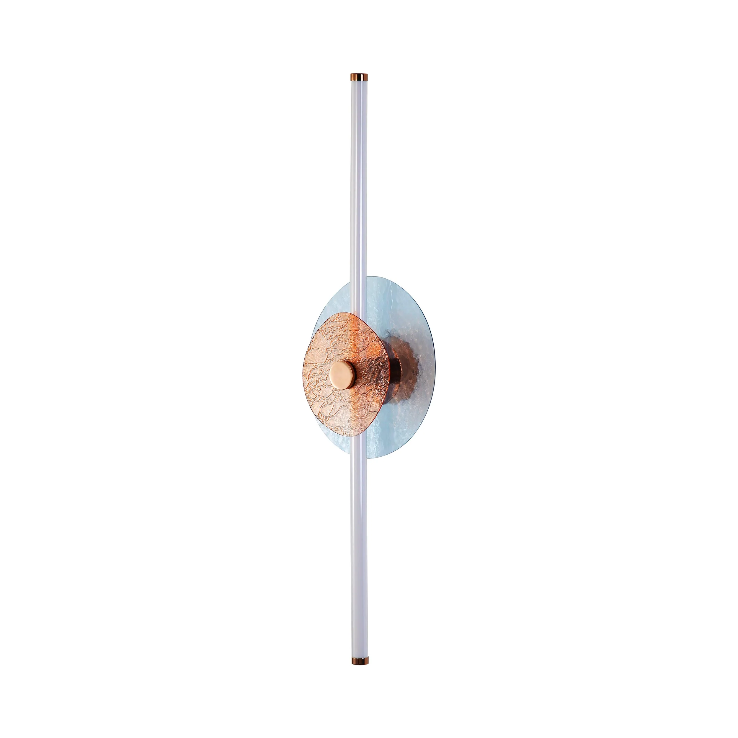 Colorella LED Wall Sconce in Rose Gold with Blue and Orange Glass - Image 3